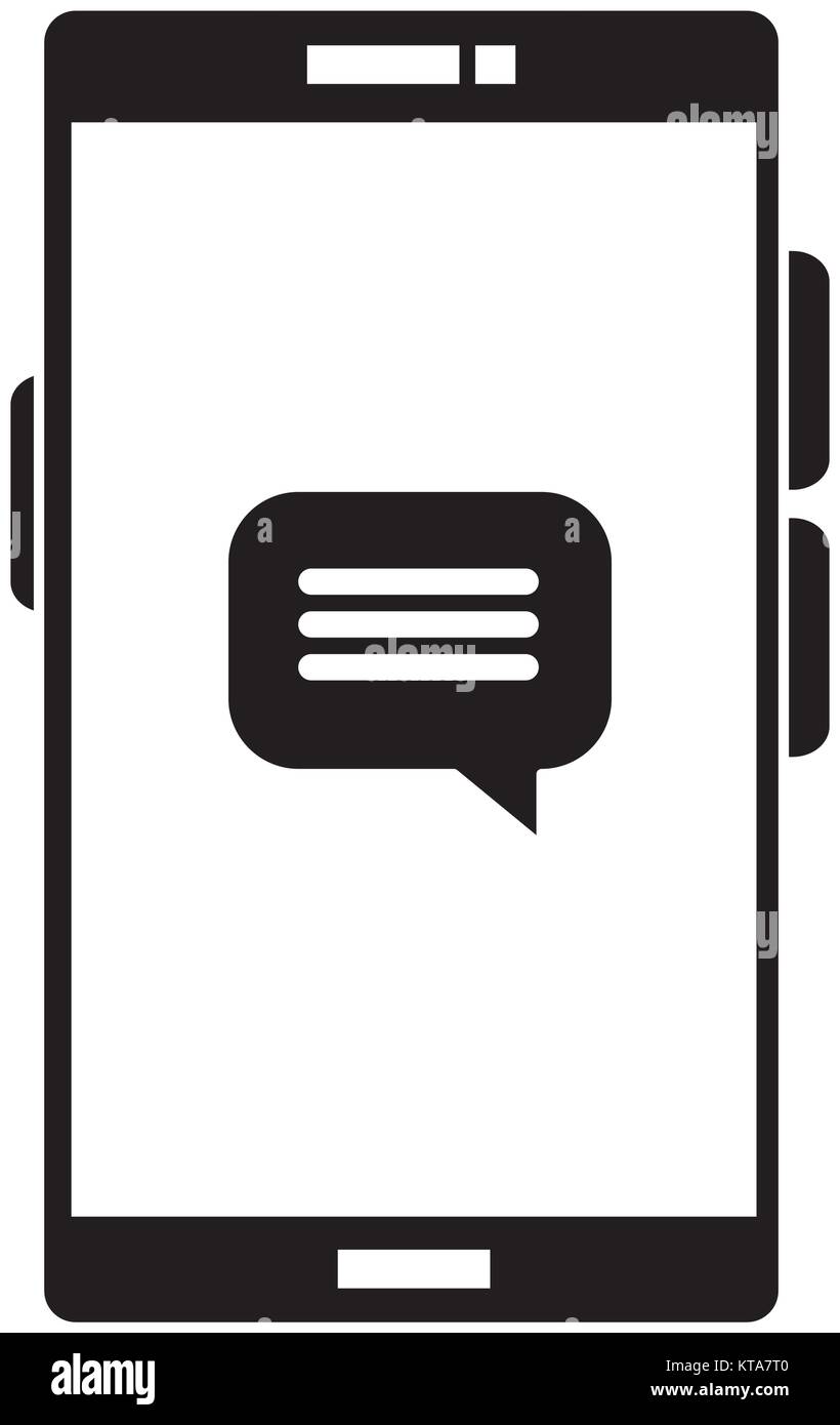 smartphone device with speech bubbles vector illustration design Stock ...