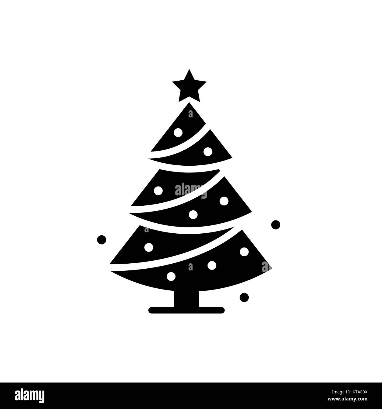Christmas tree line icon, vector sign Stock Vector