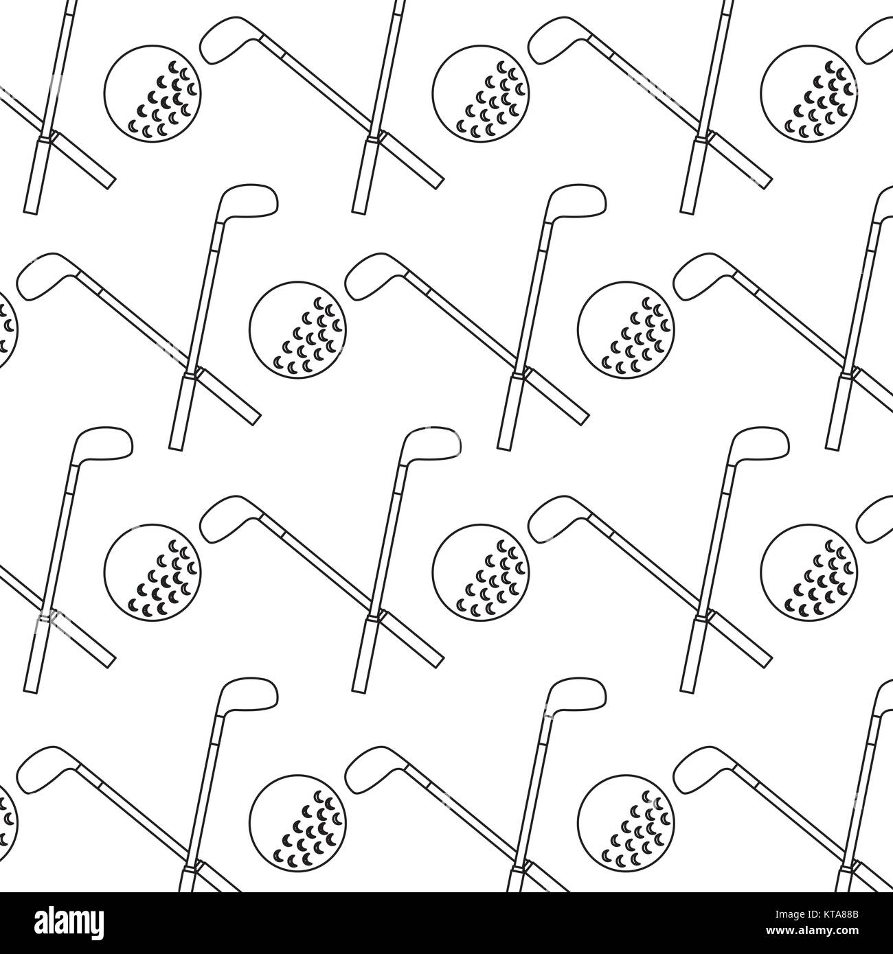 crossed golf club and ball sport game recreation pattern vector ...