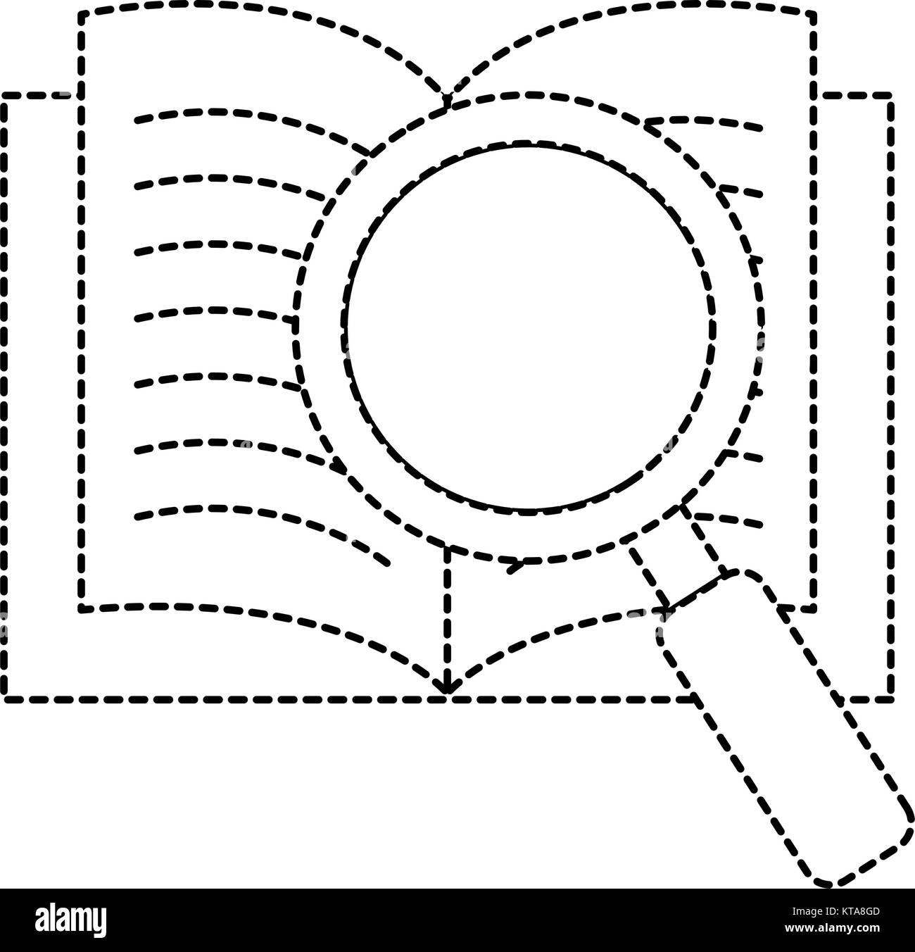 text book with magnifying glass Stock Vector Image & Art - Alamy
