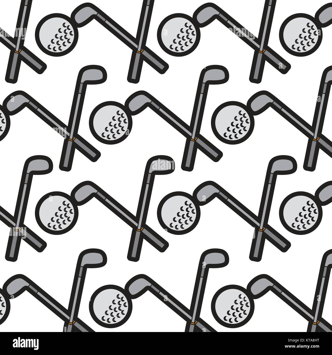 crossed golf club and ball sport game recreation pattern vector ...