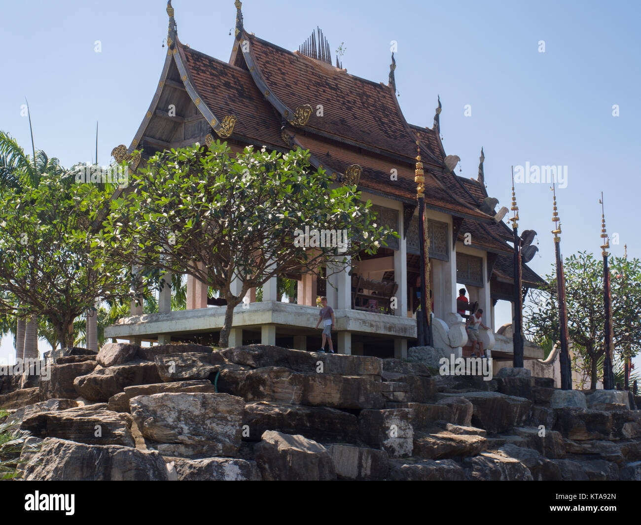 Thai Building In A Garden Stock Photo - Alamy