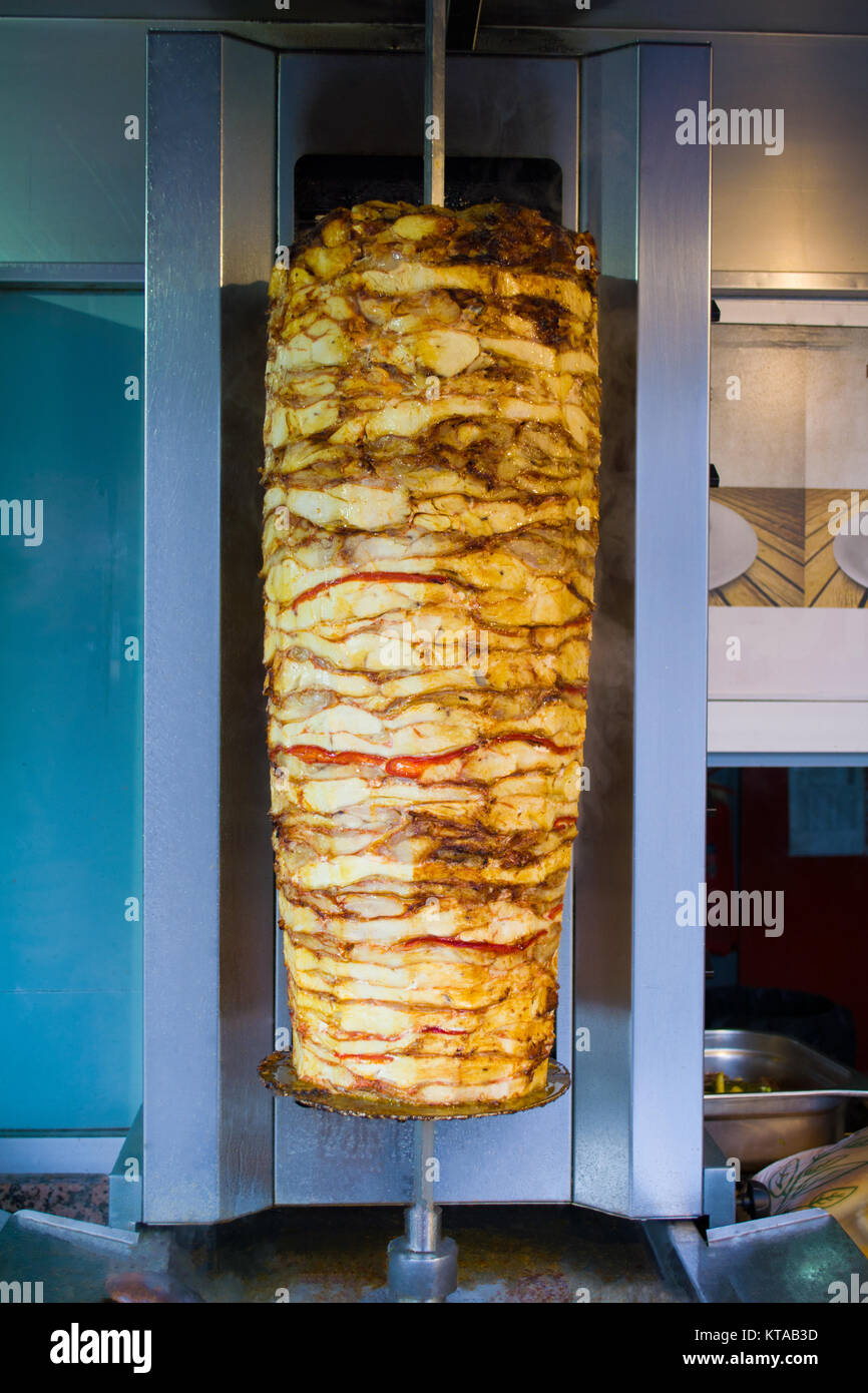 Turkish Doner Kebab In A Restaurant In Istanbul, Chicken Doner Kebab ...