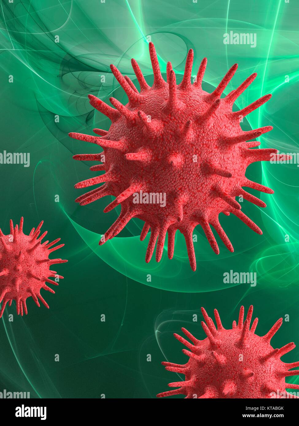 Medical nanoparticles, conceptual computer illustration. Medical nanoparticles could be used to deliver genes and other cellular materials to human cells to treat a variety of diseases. Stock Photo