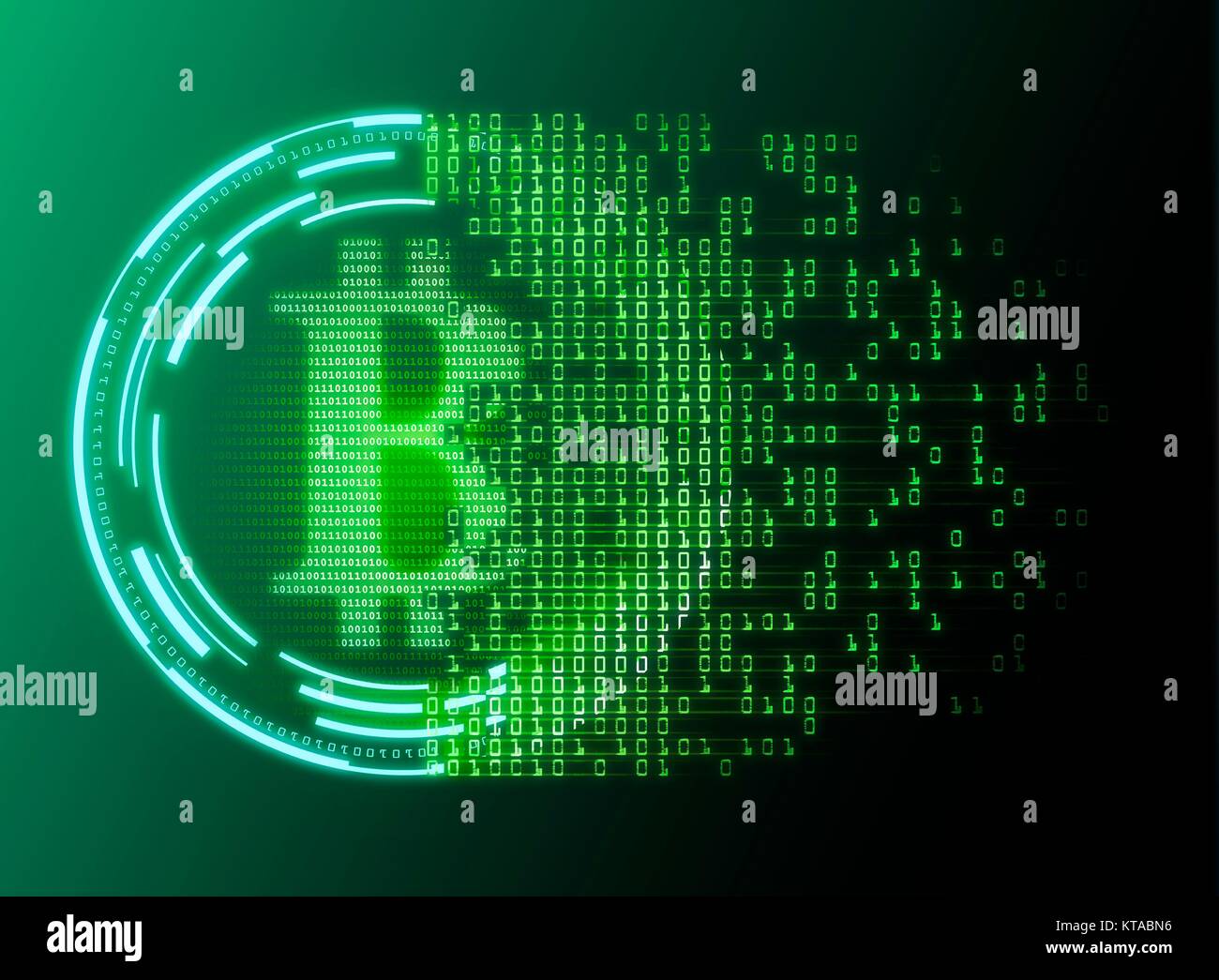 Conceptual artwork representing the bitcoin cryptocurrency. Bitcoin is a type of digital currency, created in 2009, which operates independently of any bank. Certain vendors now accept Bitcoins as payment of goods or services. Stock Photo