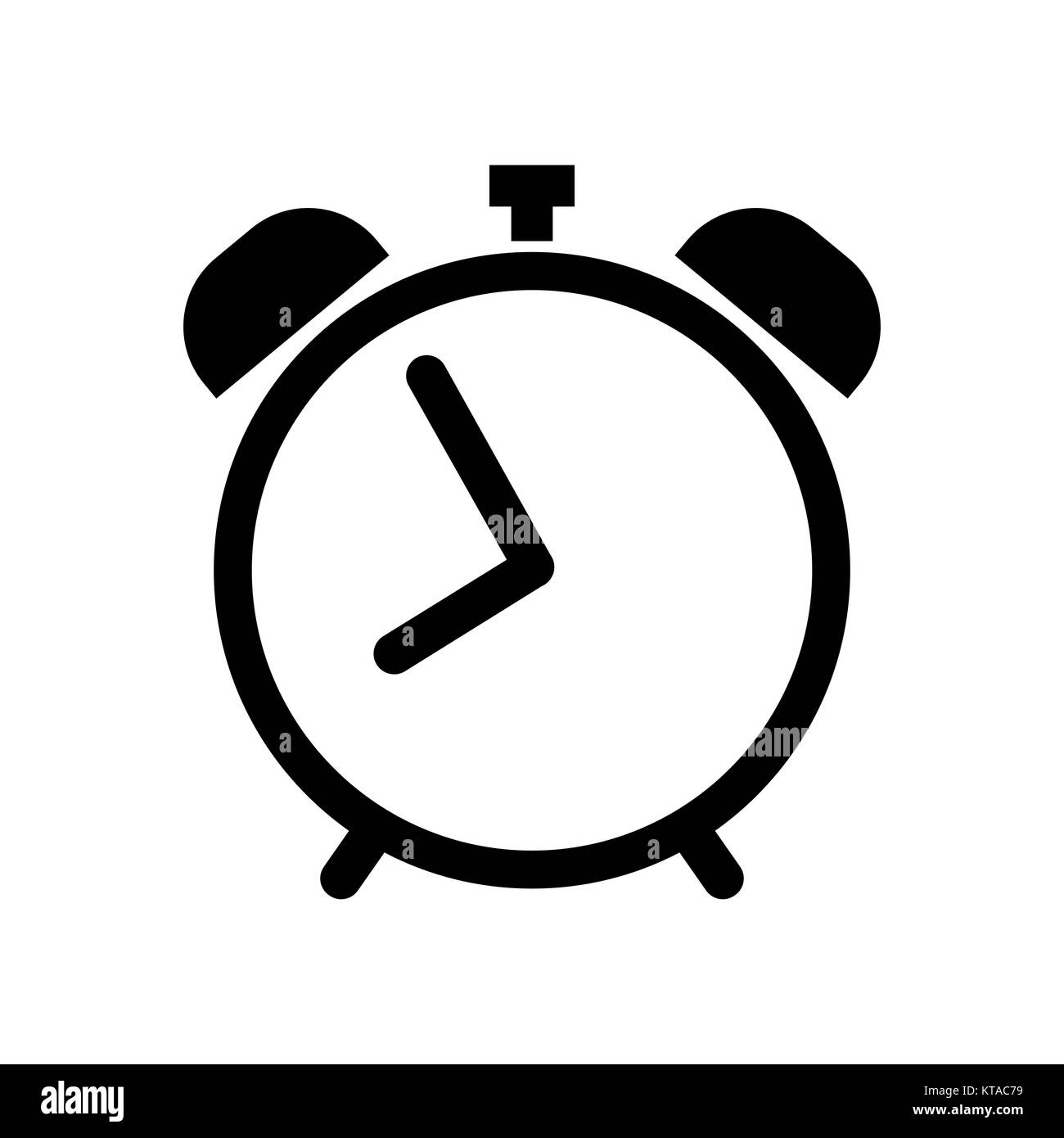 Alarm clock icon in black. Stock Vector