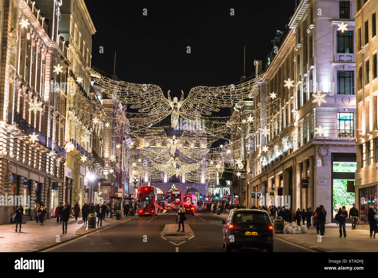 Christmas decoration in Regent Street in central London, England, UK Stock Photo Alamy