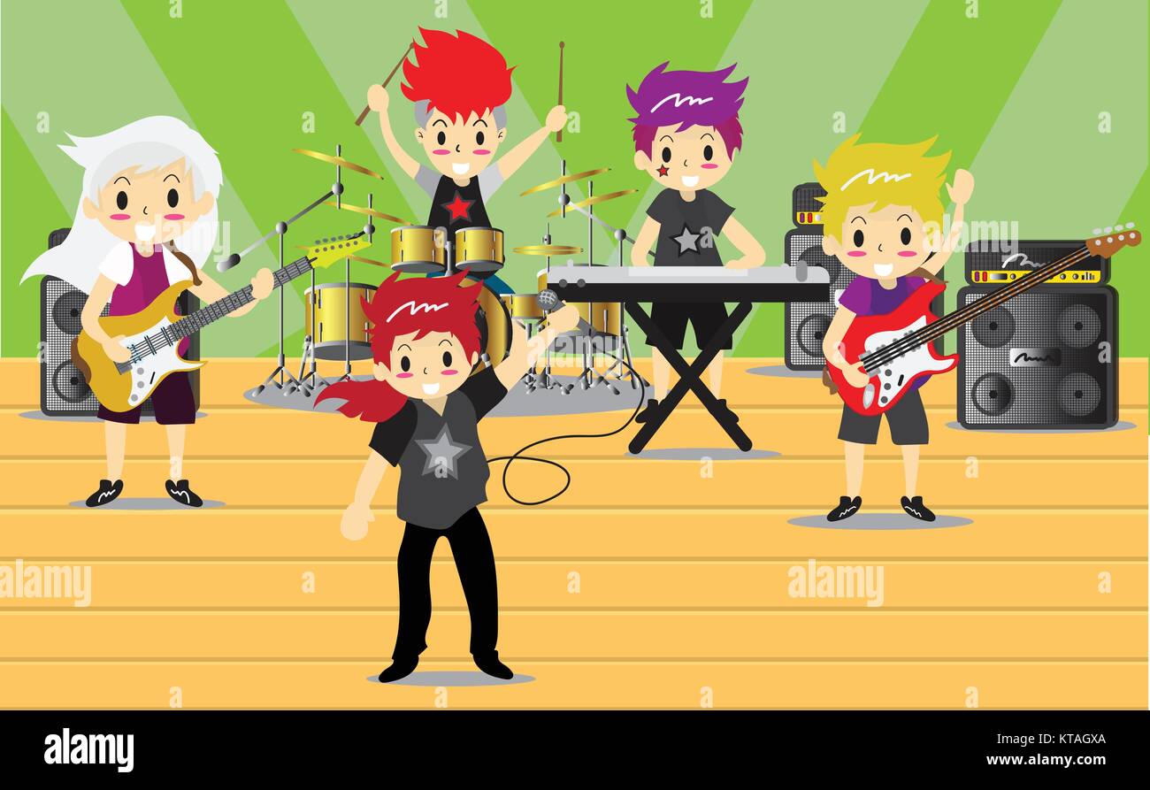 Boy drummer Stock Vector Images Alamy