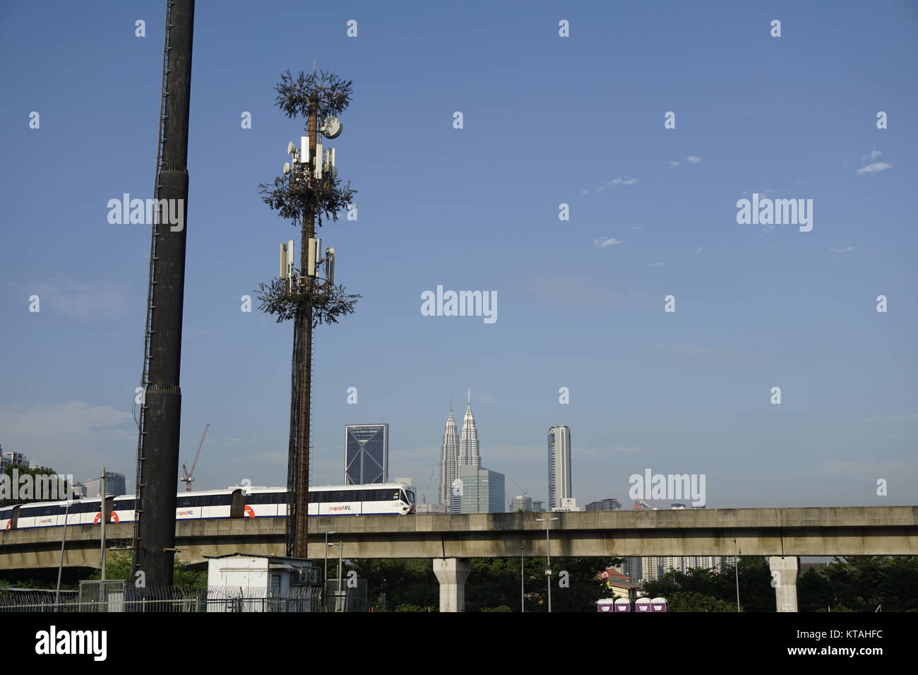 cellphone tower disguised as a tree, Kuala Lumpur, Malaysia Stock Photo
