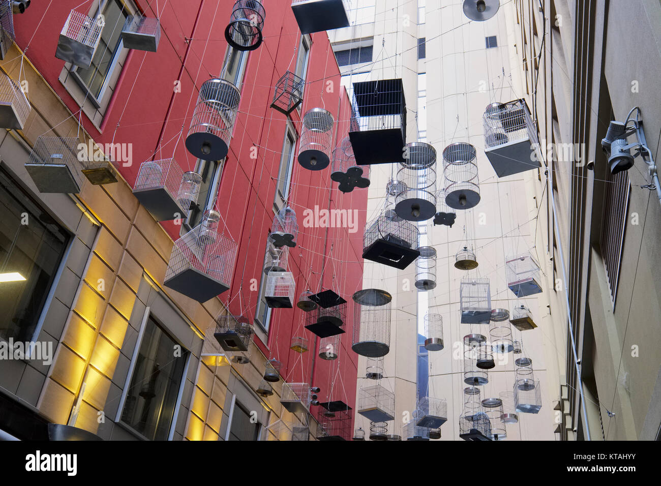 Angel Place Laneway with Hanging Birdcages, Sydney, New South Wales