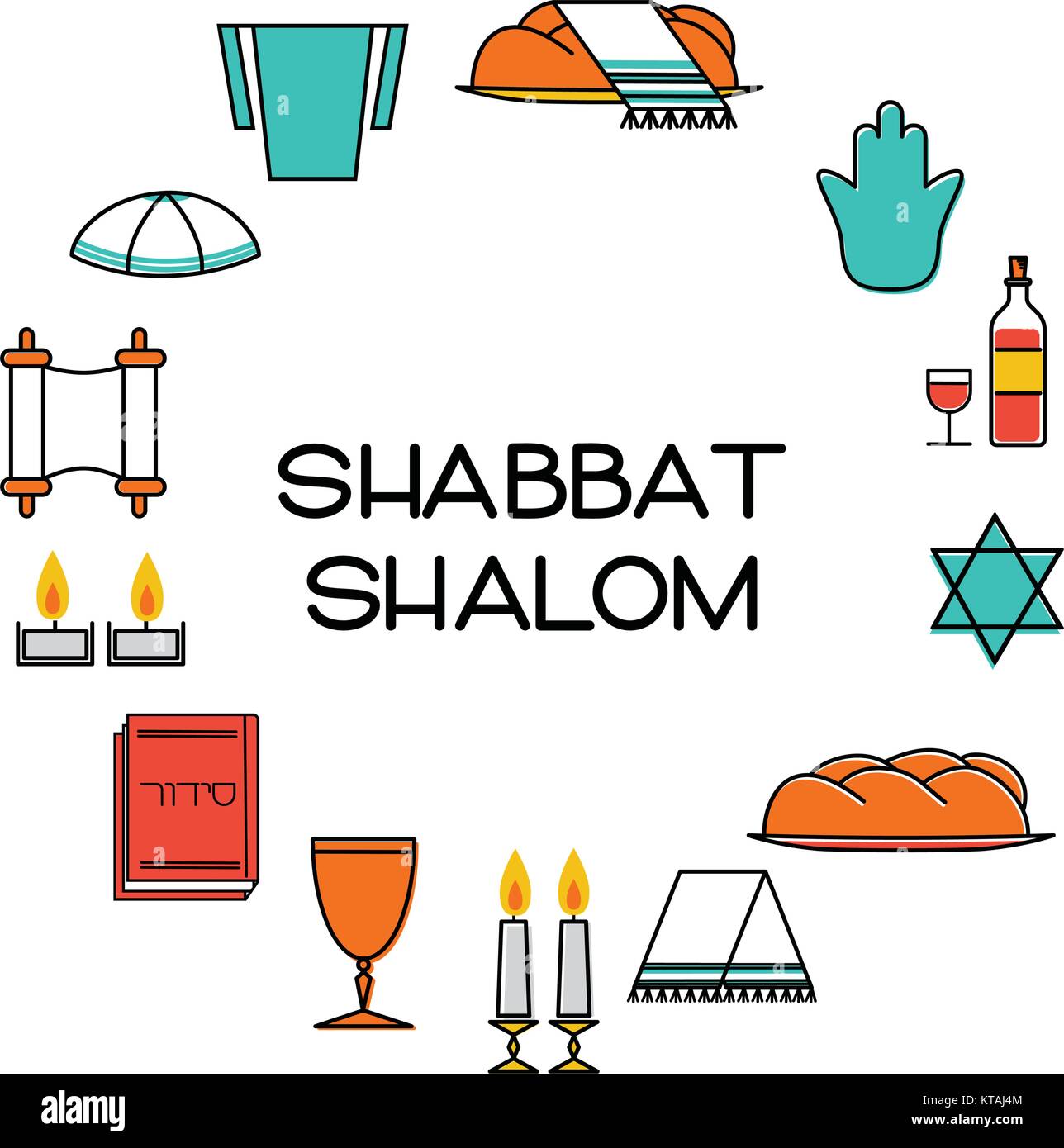 Shabbat shalom greeting card Stock Vector Image & Art Alamy