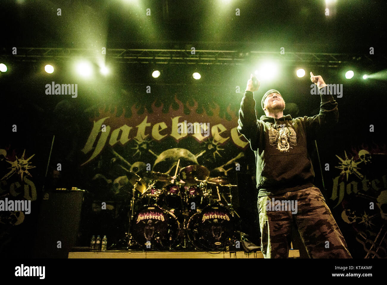 The American metalcore band Hatebreed performs a live concert at Amager