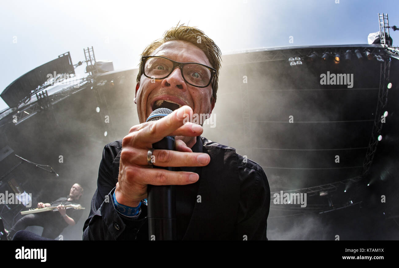 The Danish rock band I’ll Be Damned performs a live concert at the Danish heavy metal festival