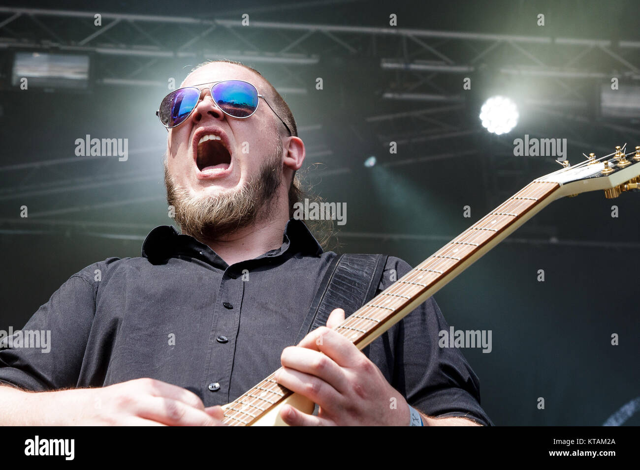 The Danish rock band I’ll Be Damned performs a live concert at the Danish heavy metal festival