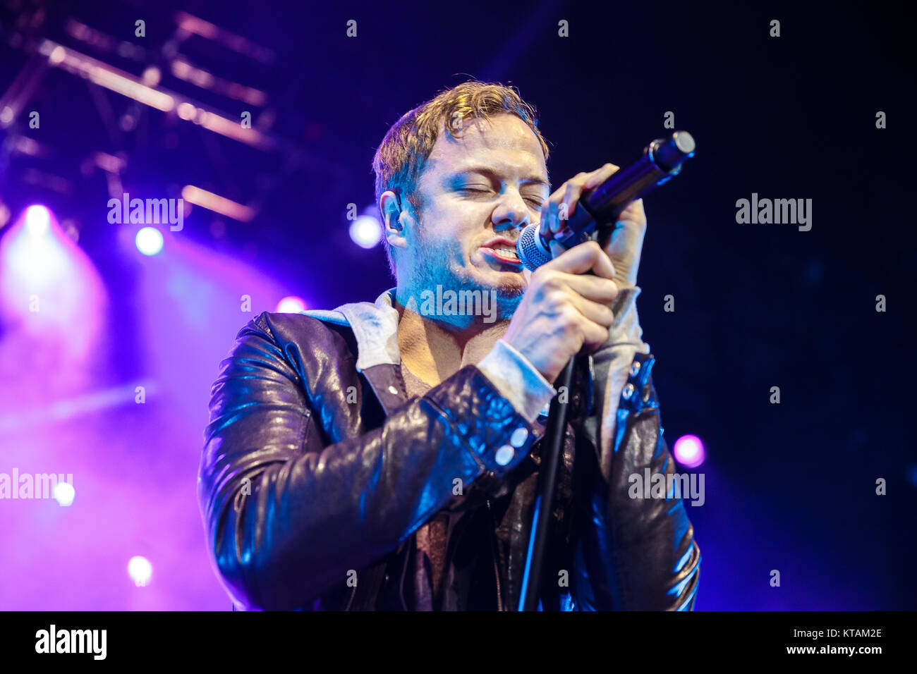 The American rock band Imagine Dragons performs a live concert at