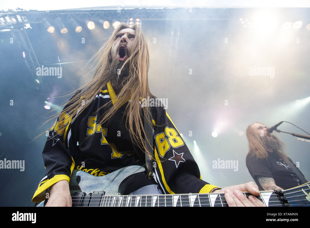 The Danish death metal band Konkhra performs a live concert at the