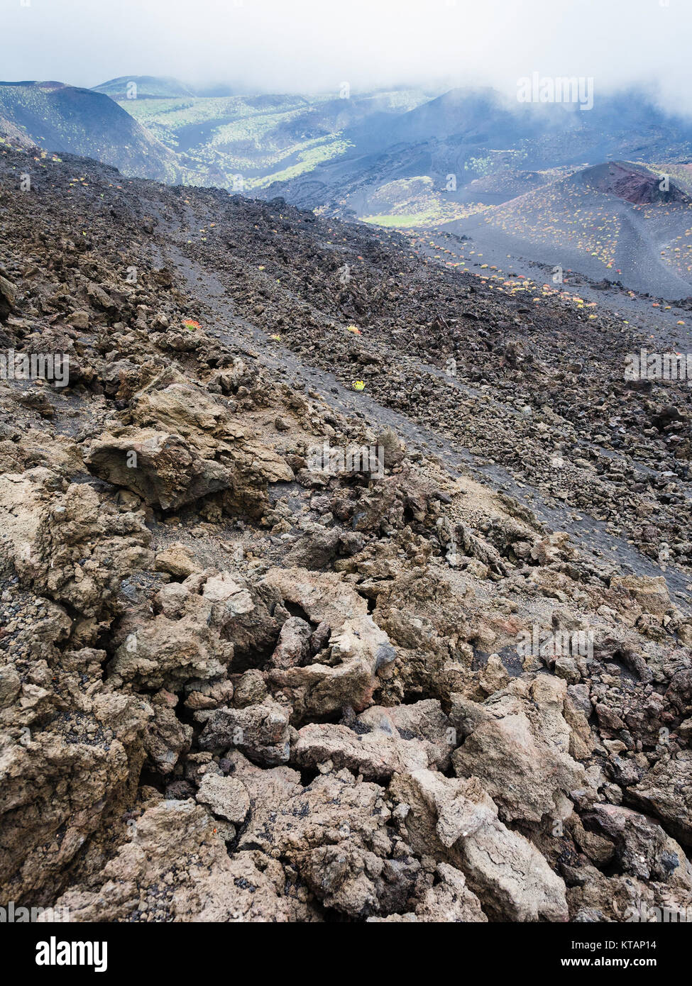 slope with hardened lava field on Mount Etna Stock Photo - Alamy