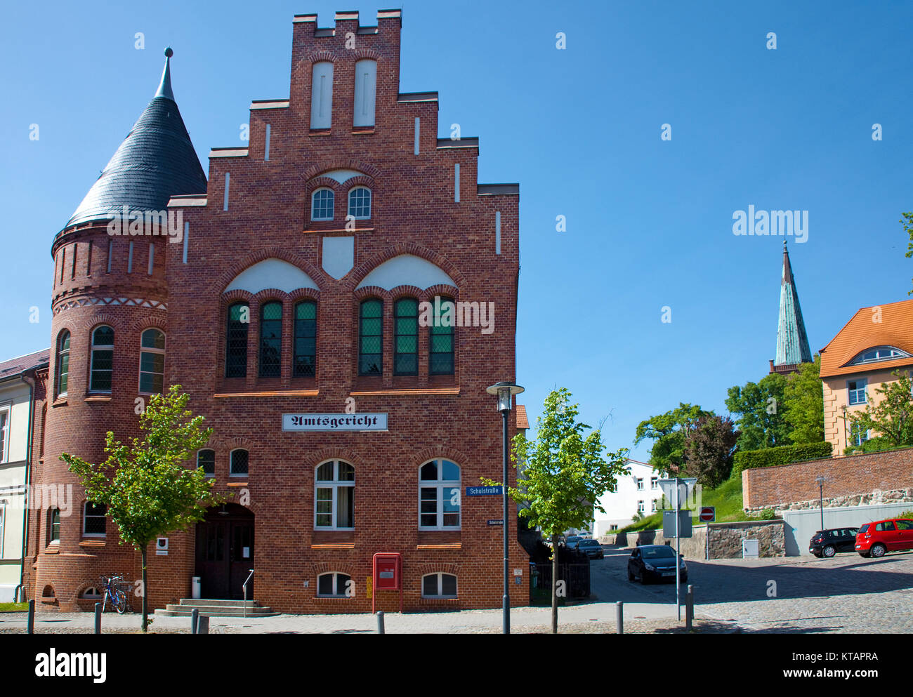 District court at Bergen, Ruegen island, Mecklenburg-Western Pomerania, Baltic Sea, Germany, Europe Stock Photo