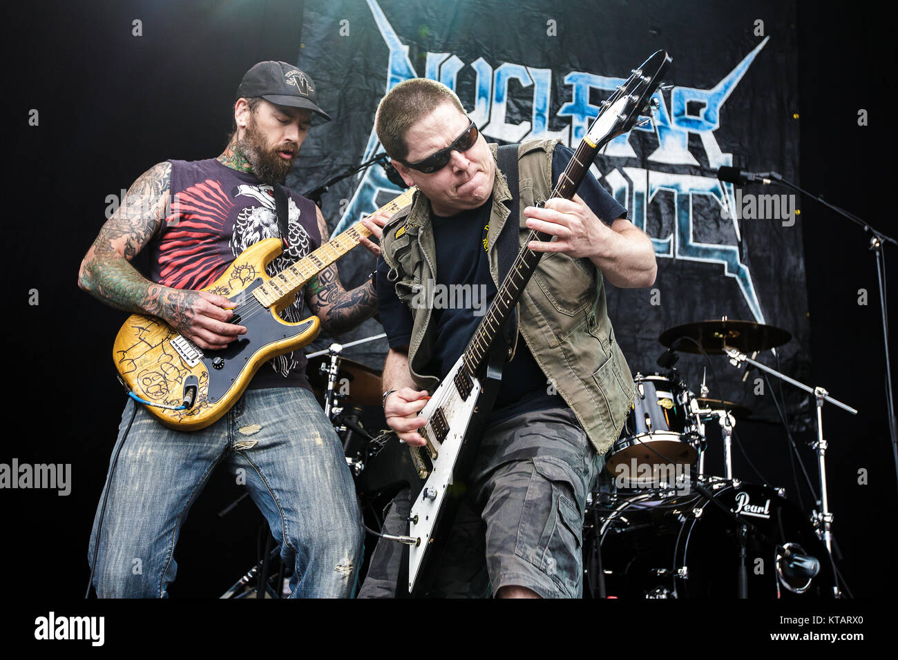 The American thrash metal band Nuclear Assault performs a live concert