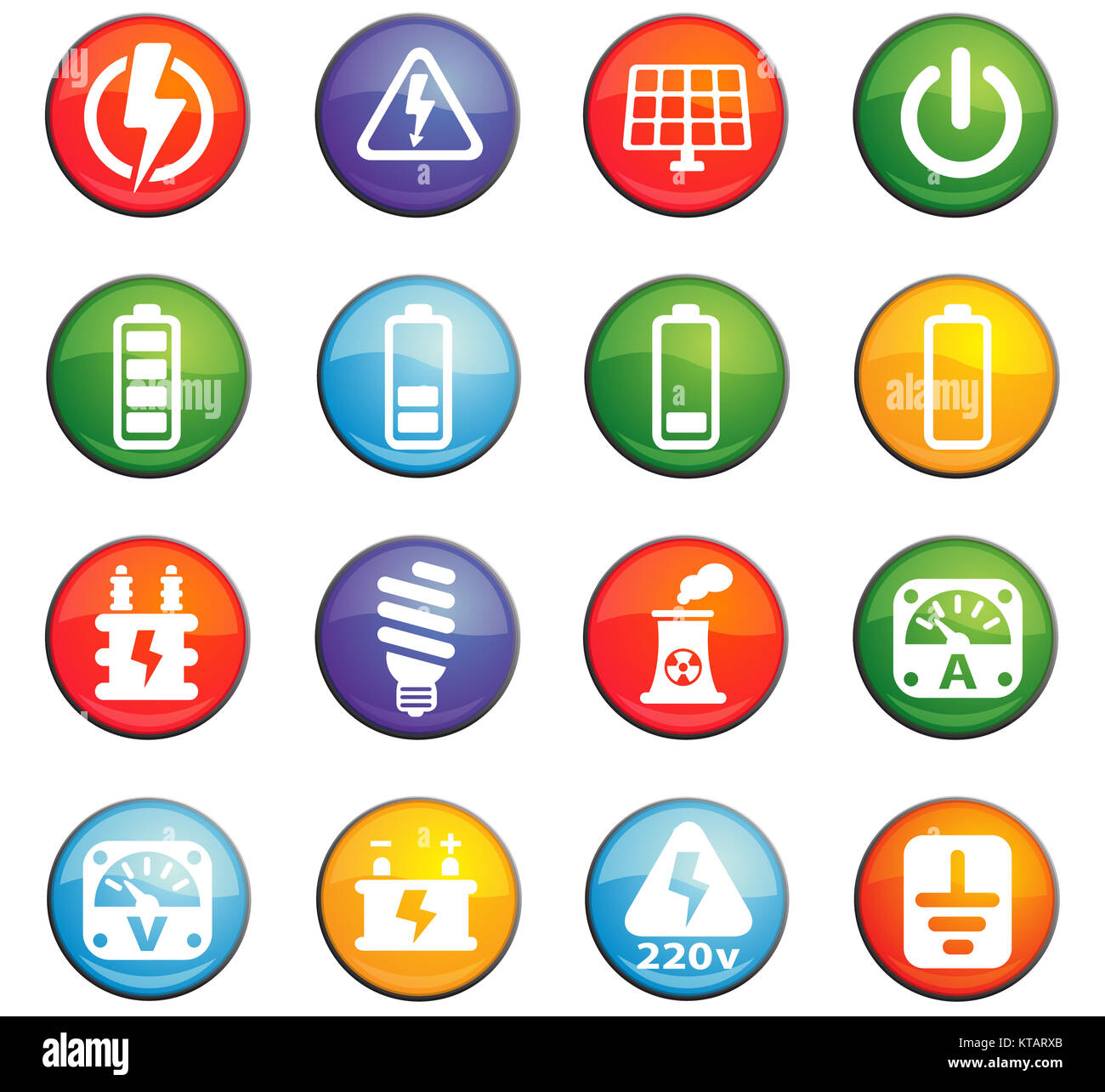 electricity icon set Stock Photo - Alamy