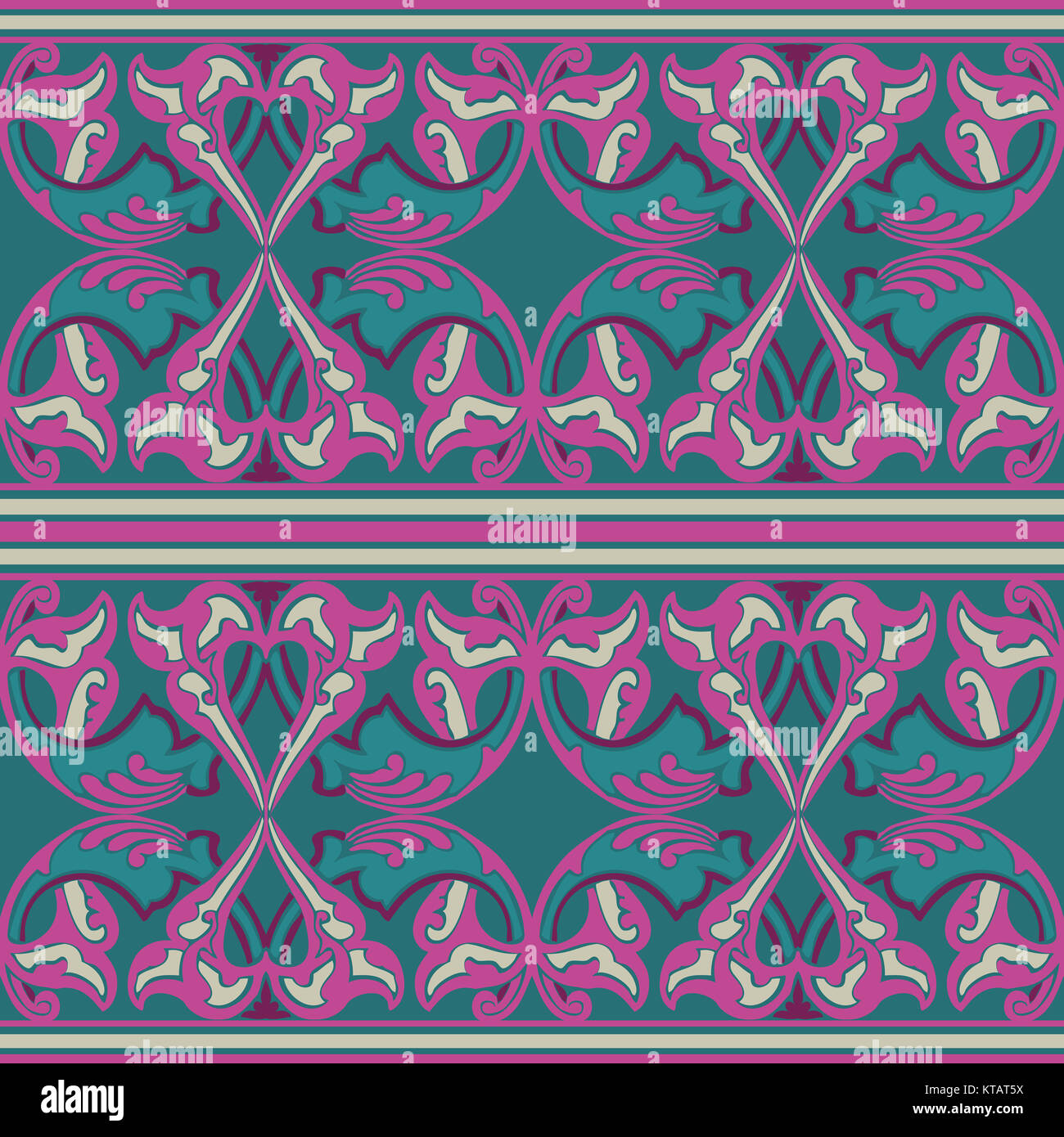 Vector ornate seamless border in Eastern style Stock Photo - Alamy