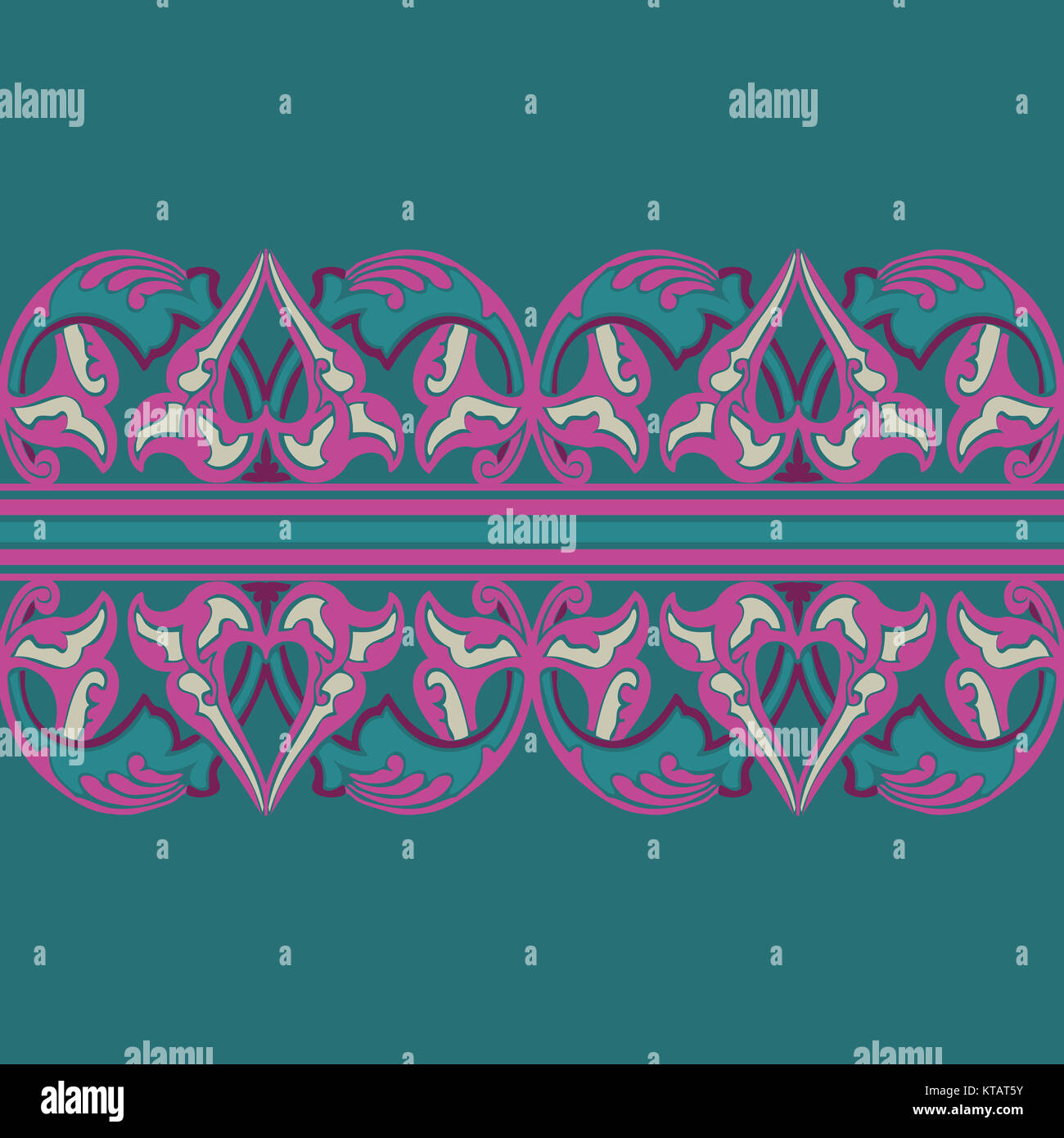 Vector ornate seamless border in Eastern style Stock Photo - Alamy