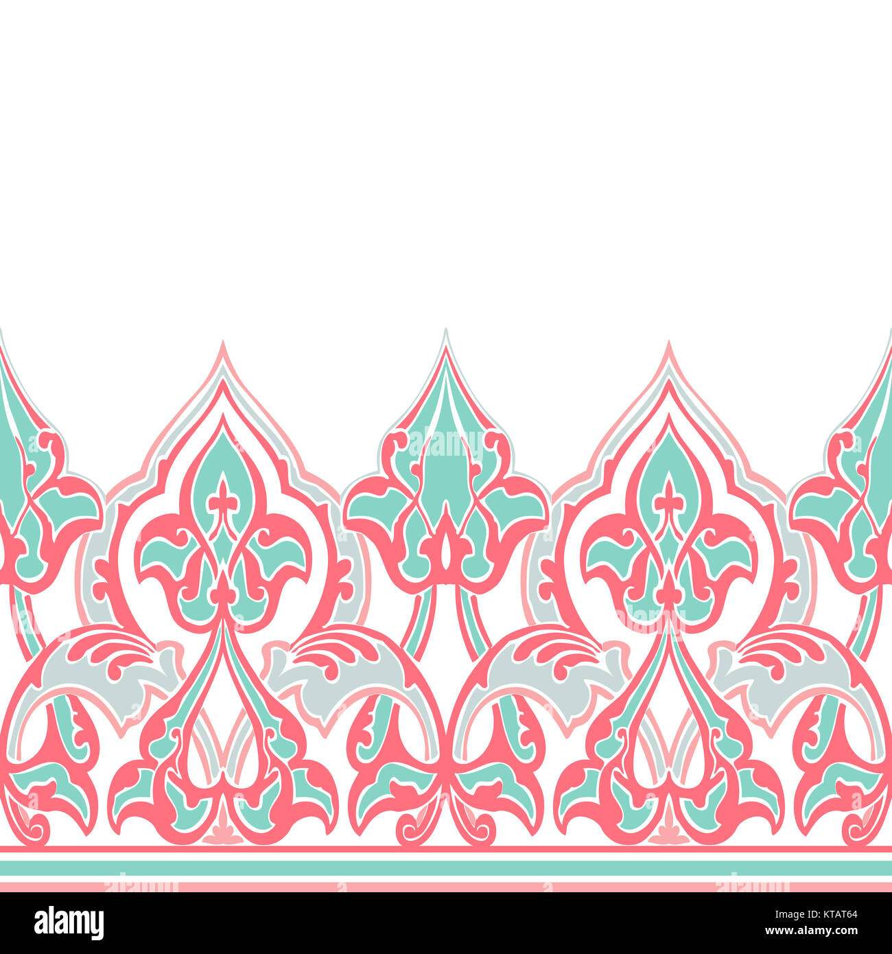 Vector ornate seamless border in Eastern style Stock Photo - Alamy