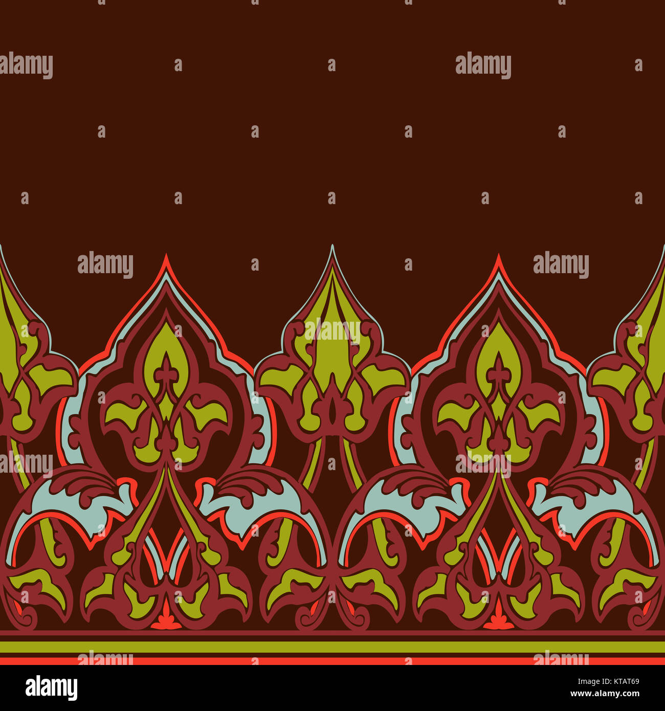 Vector ornate seamless border in Eastern style Stock Photo - Alamy