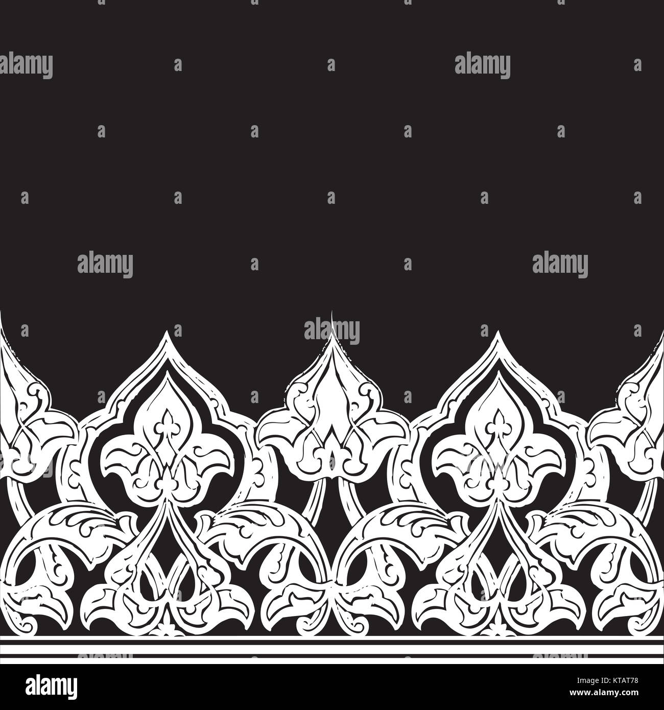 Vector illustration of ornamental seamless border (Arabic style Stock ...