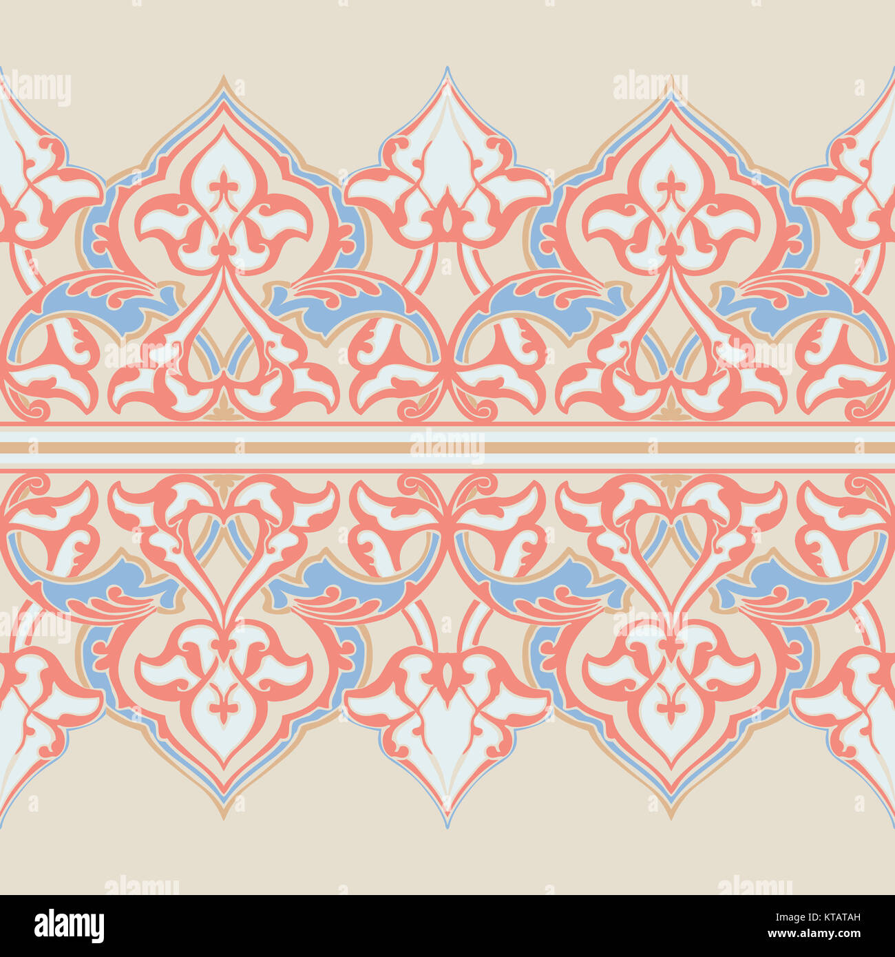 Vector ornate seamless border in Eastern style Stock Photo - Alamy