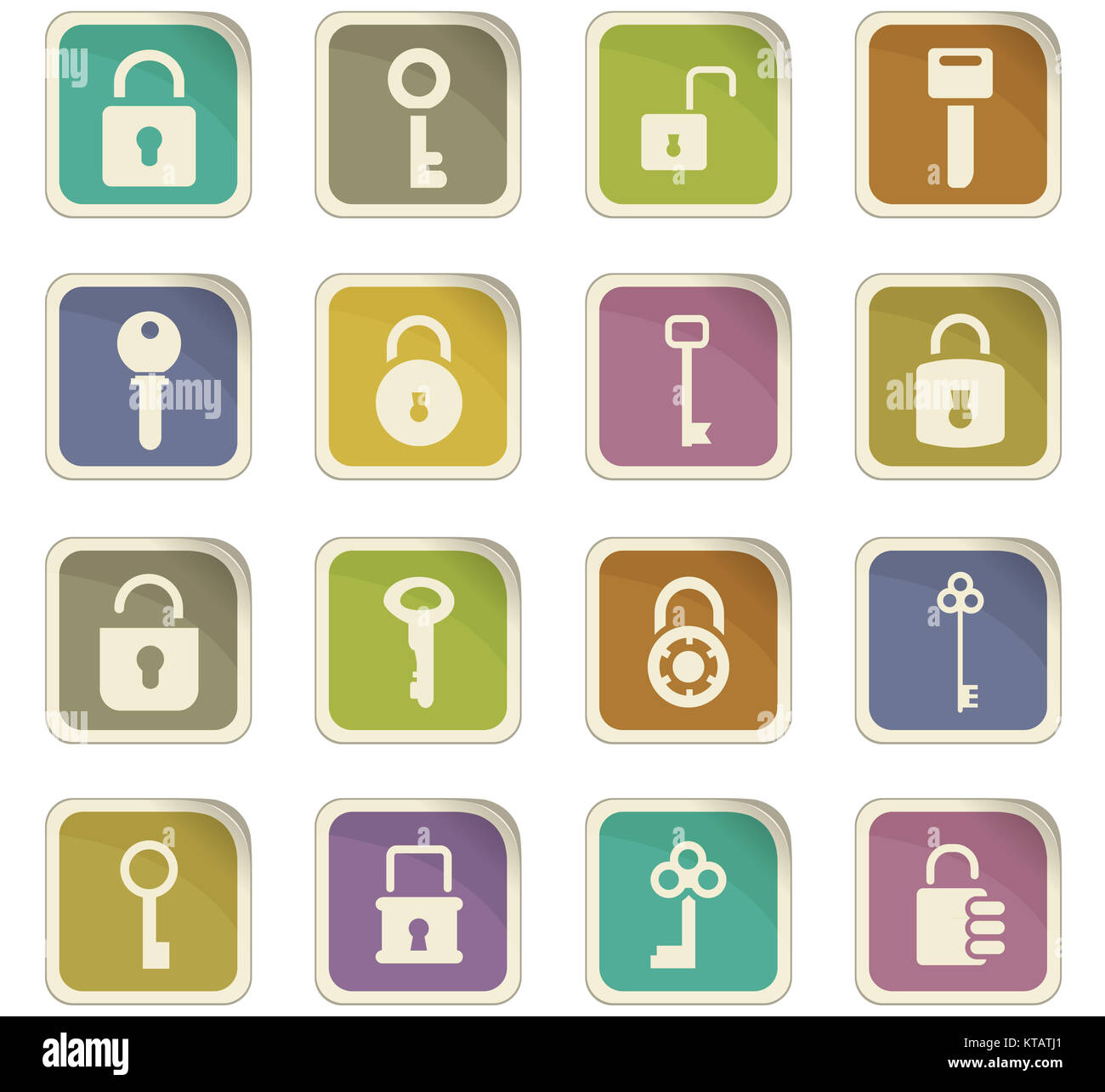 Lock and Key icons set Stock Photo - Alamy
