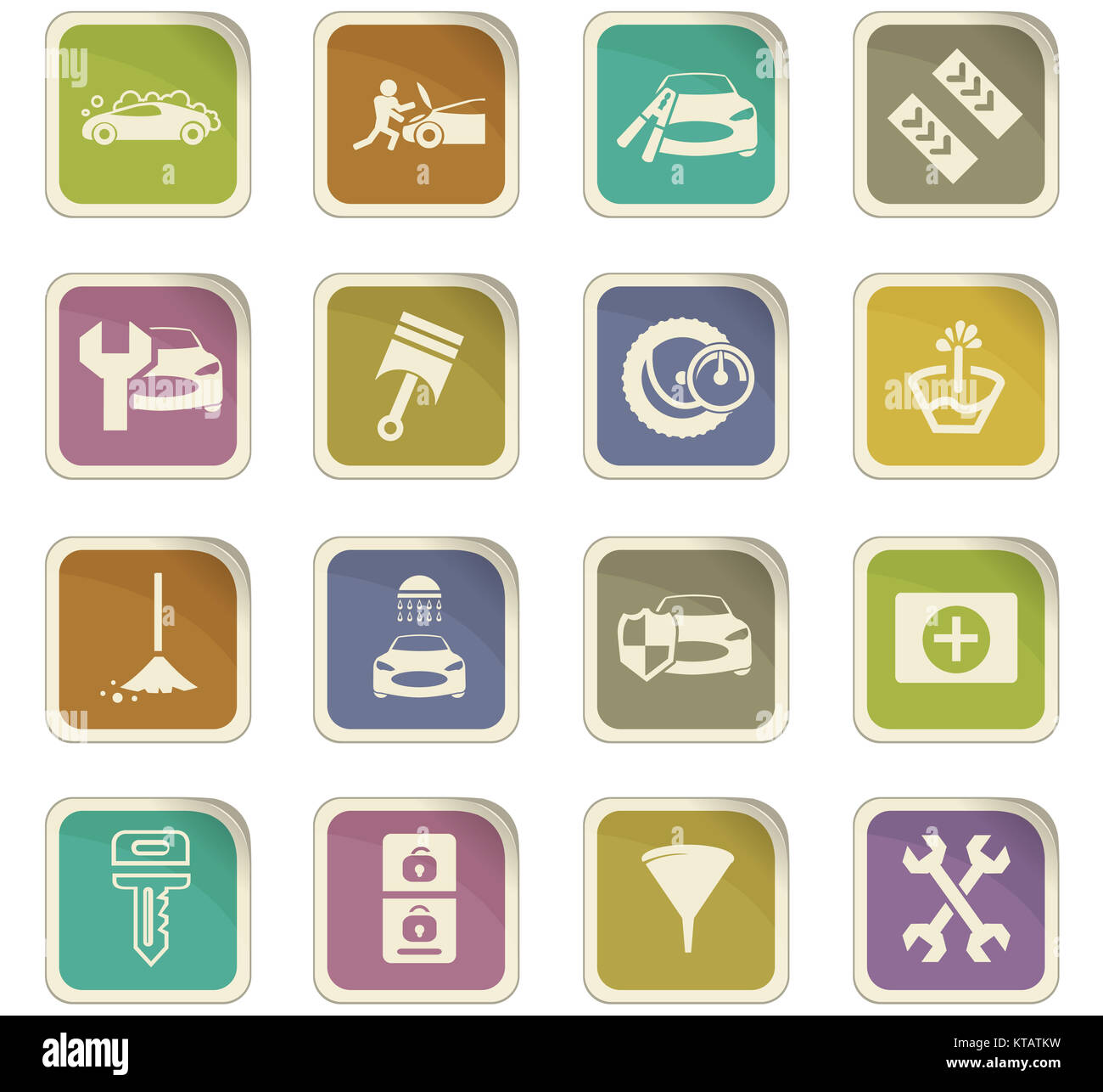 Car shop icons set Stock Photo