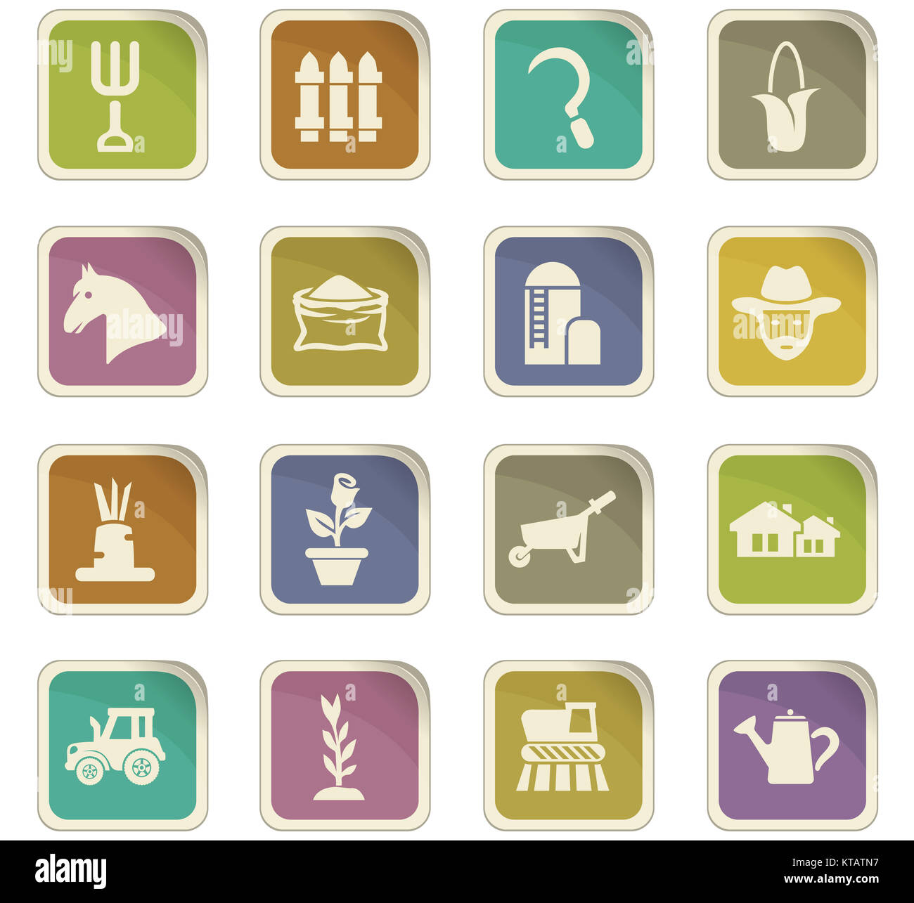 Agricultural icons set Stock Photo