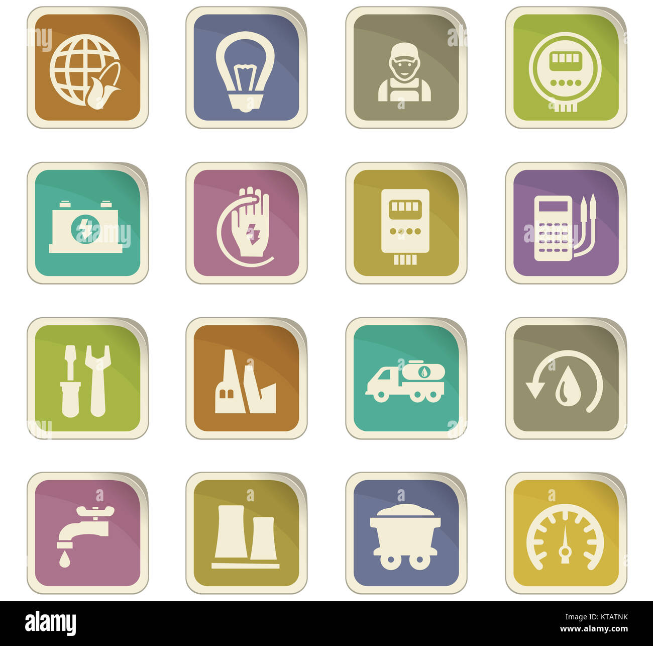 Alternative energy icons set Stock Photo