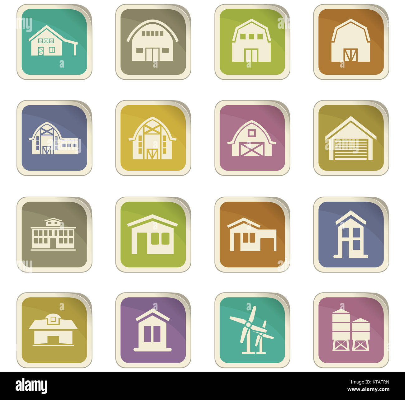 farm building icon set Stock Photo - Alamy