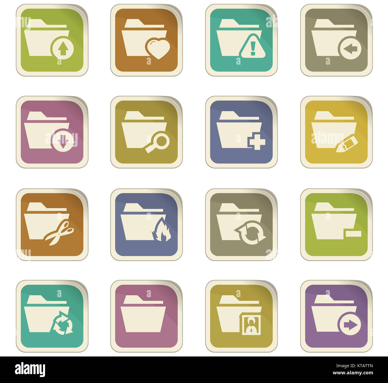 Folders icons set Stock Photo - Alamy