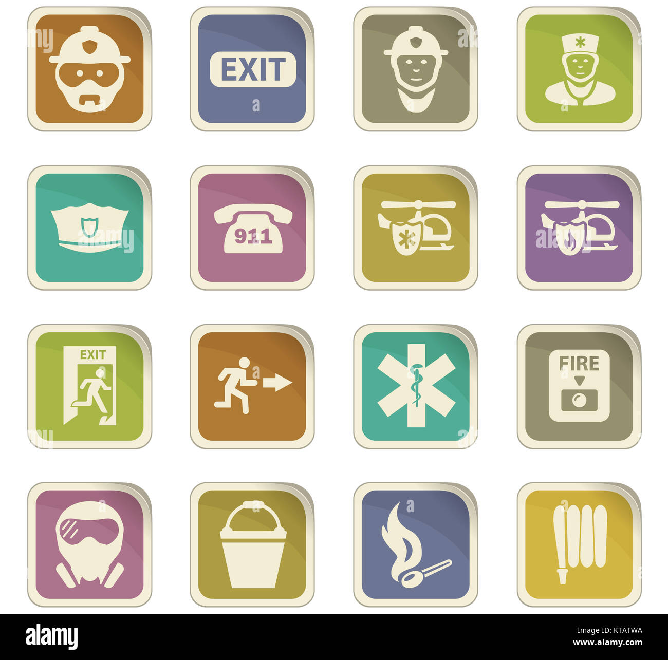Emergency icons set Stock Photo - Alamy