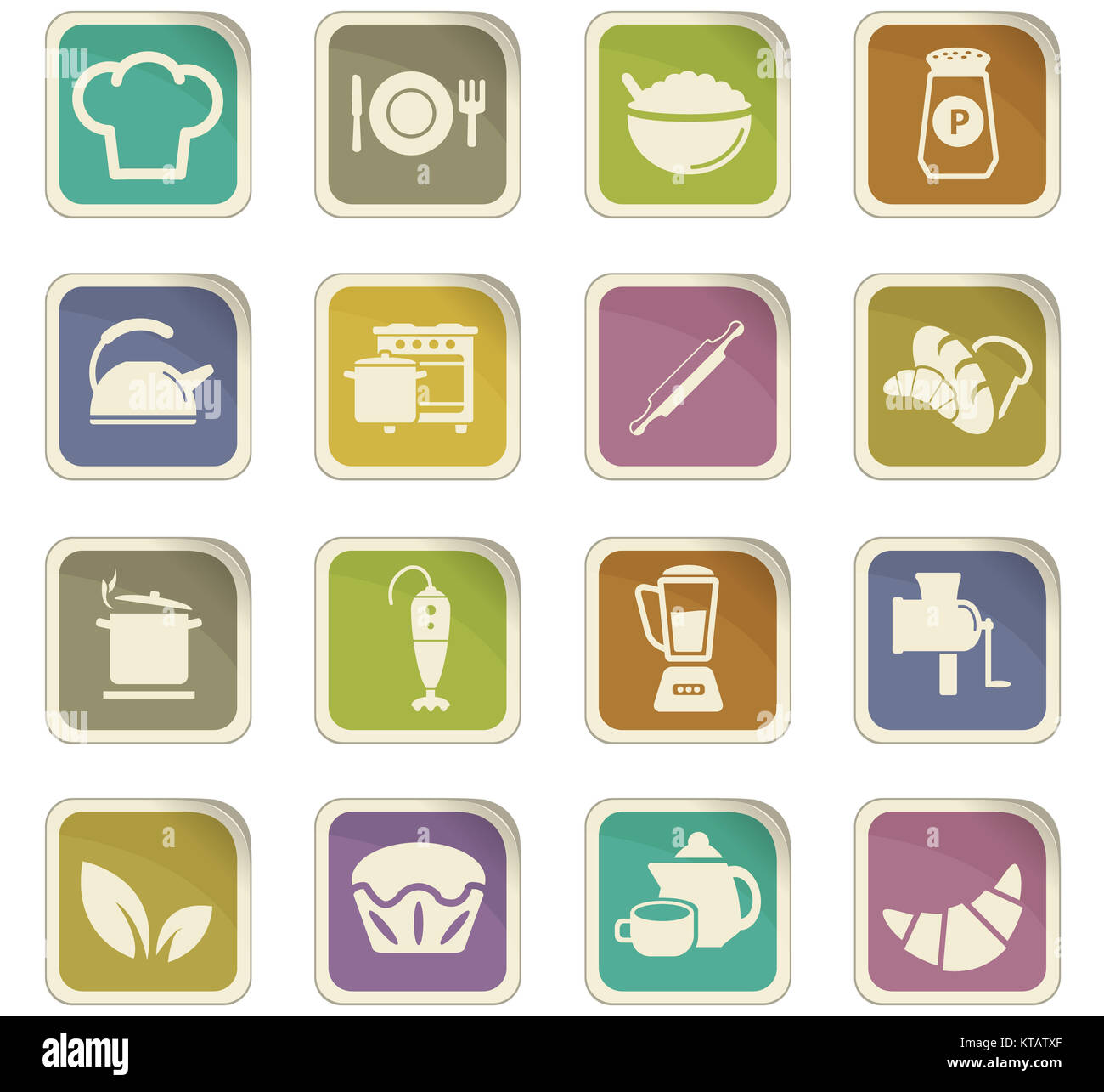 kitchen icon set Stock Photo - Alamy