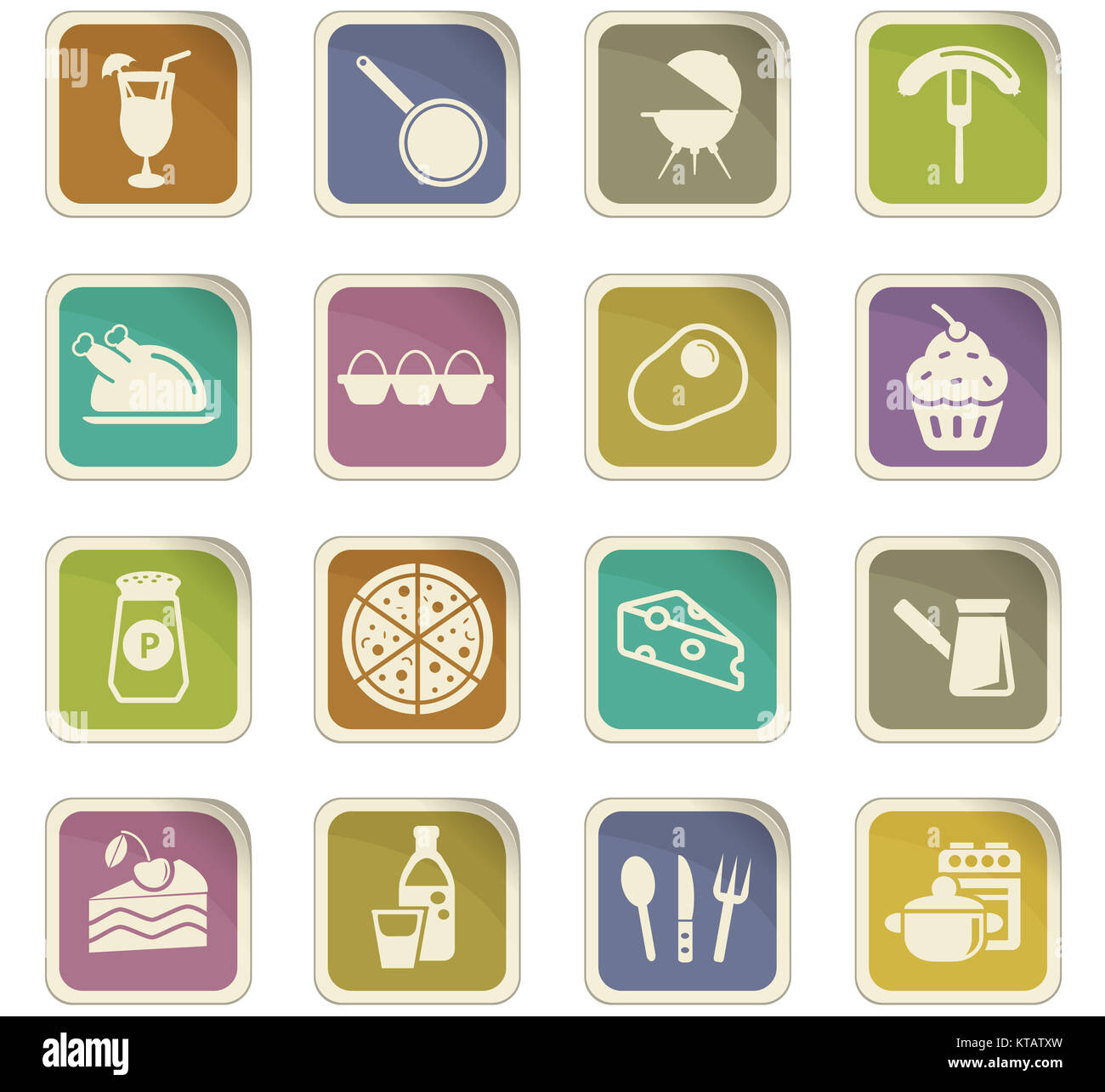 kitchen icon set Stock Photo - Alamy