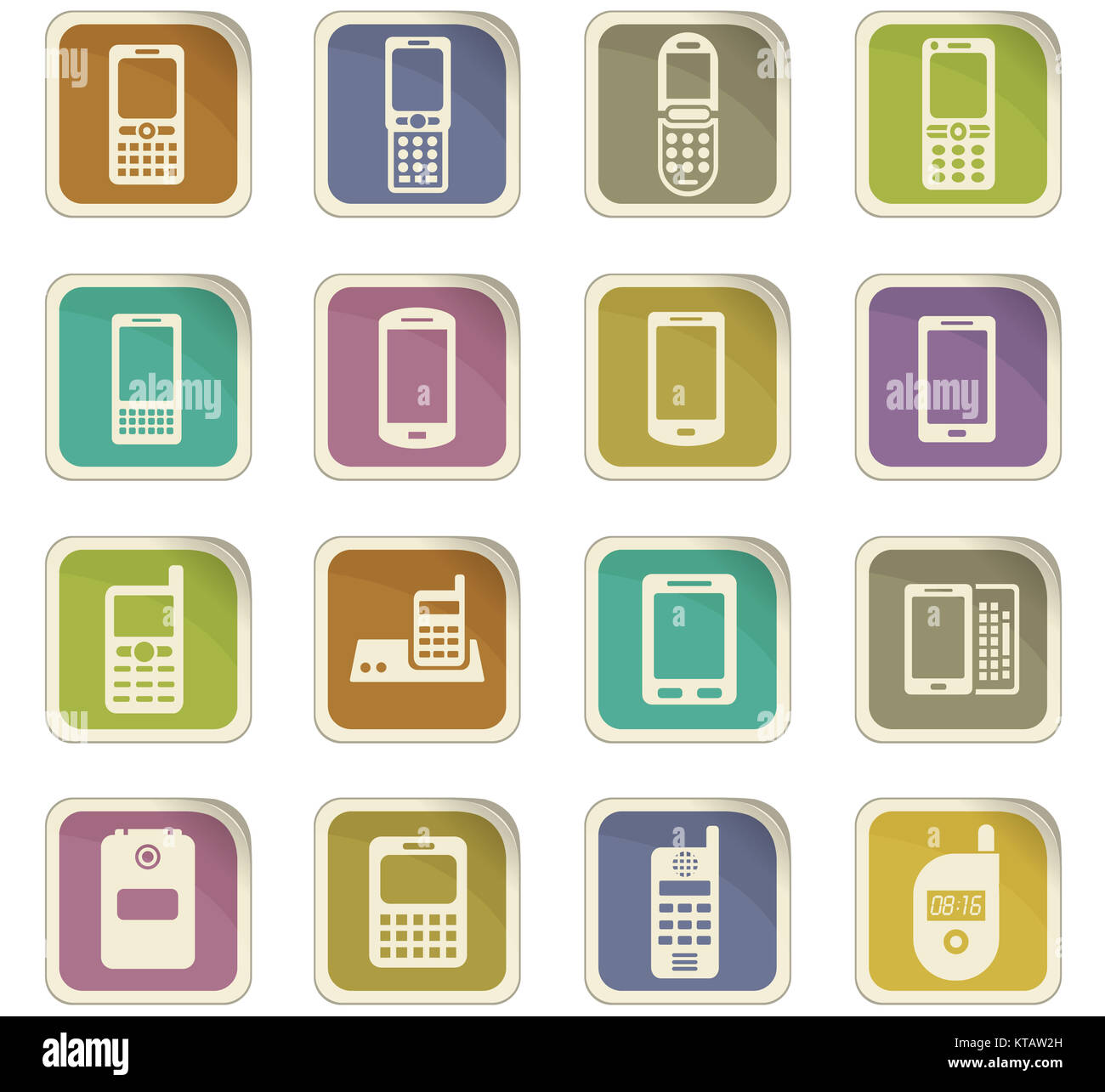phone icon set Stock Photo - Alamy