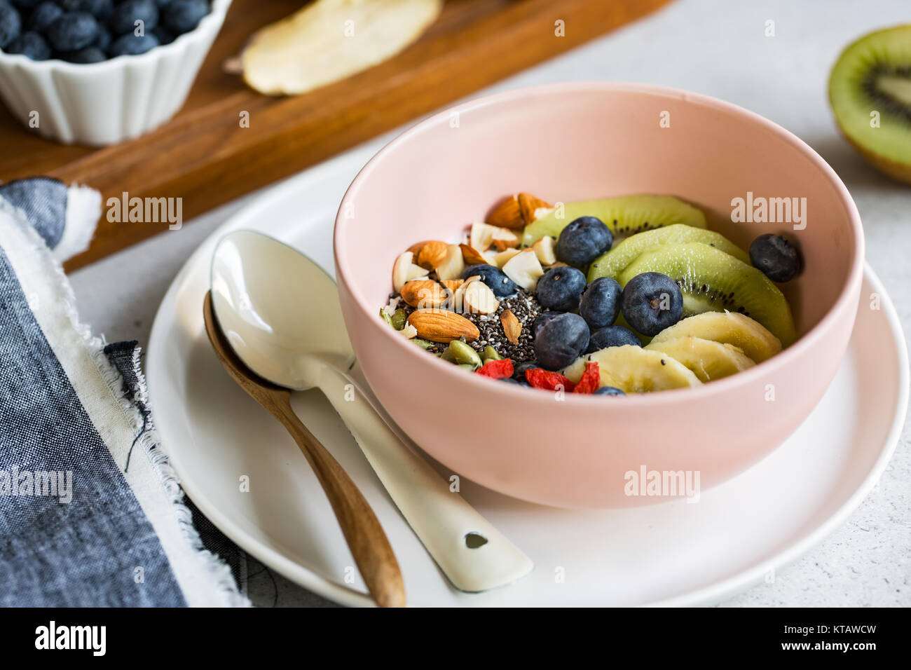 Varieties of fruits and nuts on Greek yogurt Stock Photo Alamy