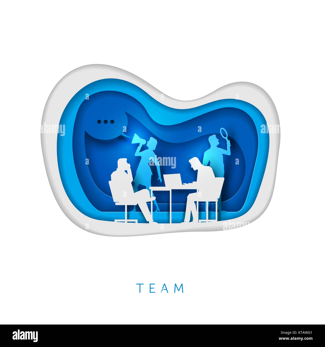 Business concept paper art illustration Stock Photo Alamy