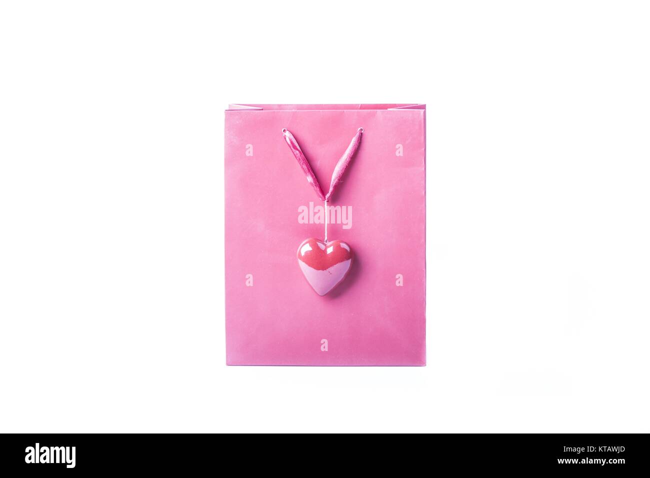 pink love bag with a beautiful heart for valentine's day Stock Photo
