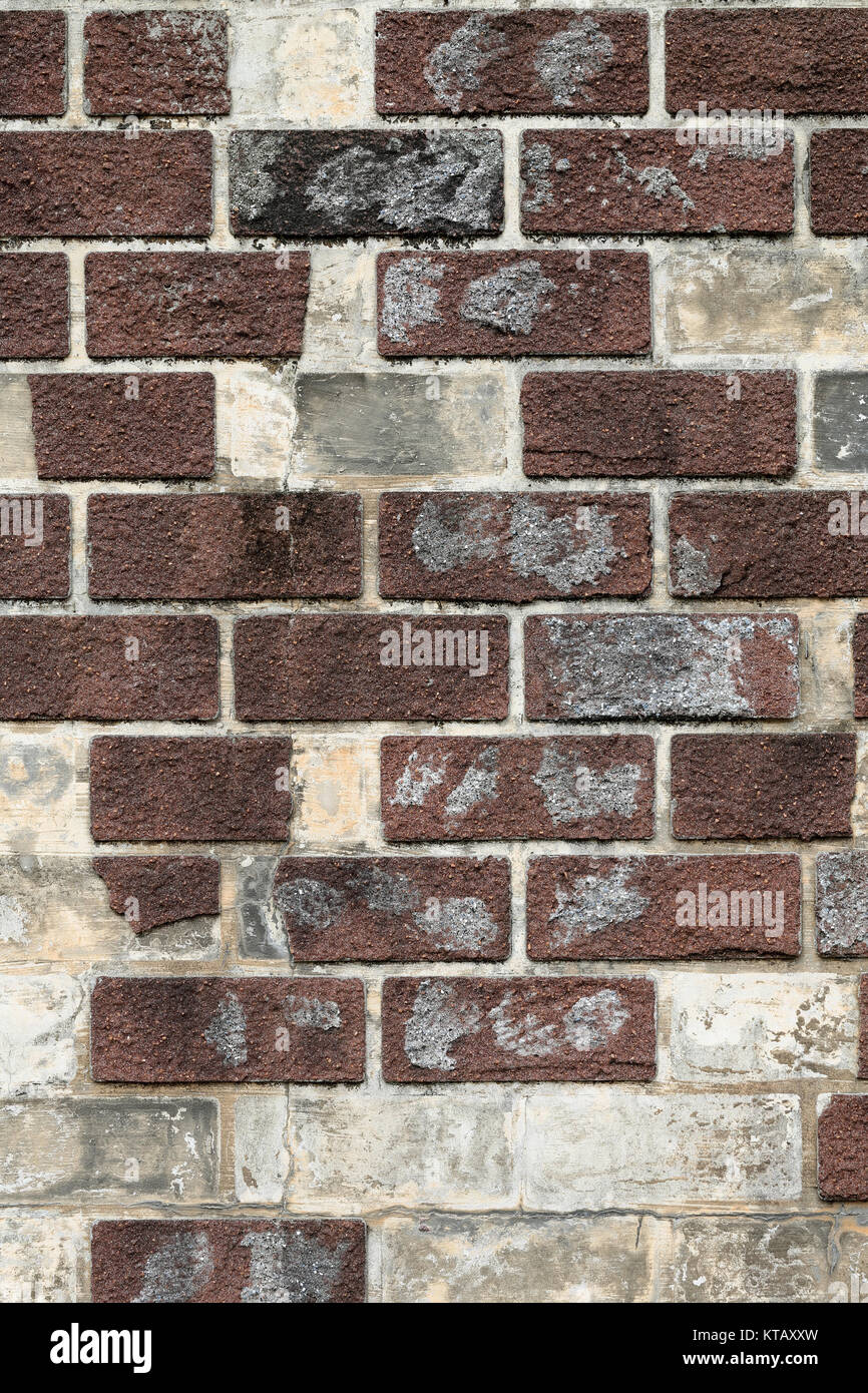 background of old vintage dirty brick wall with peeling plaster Stock ...