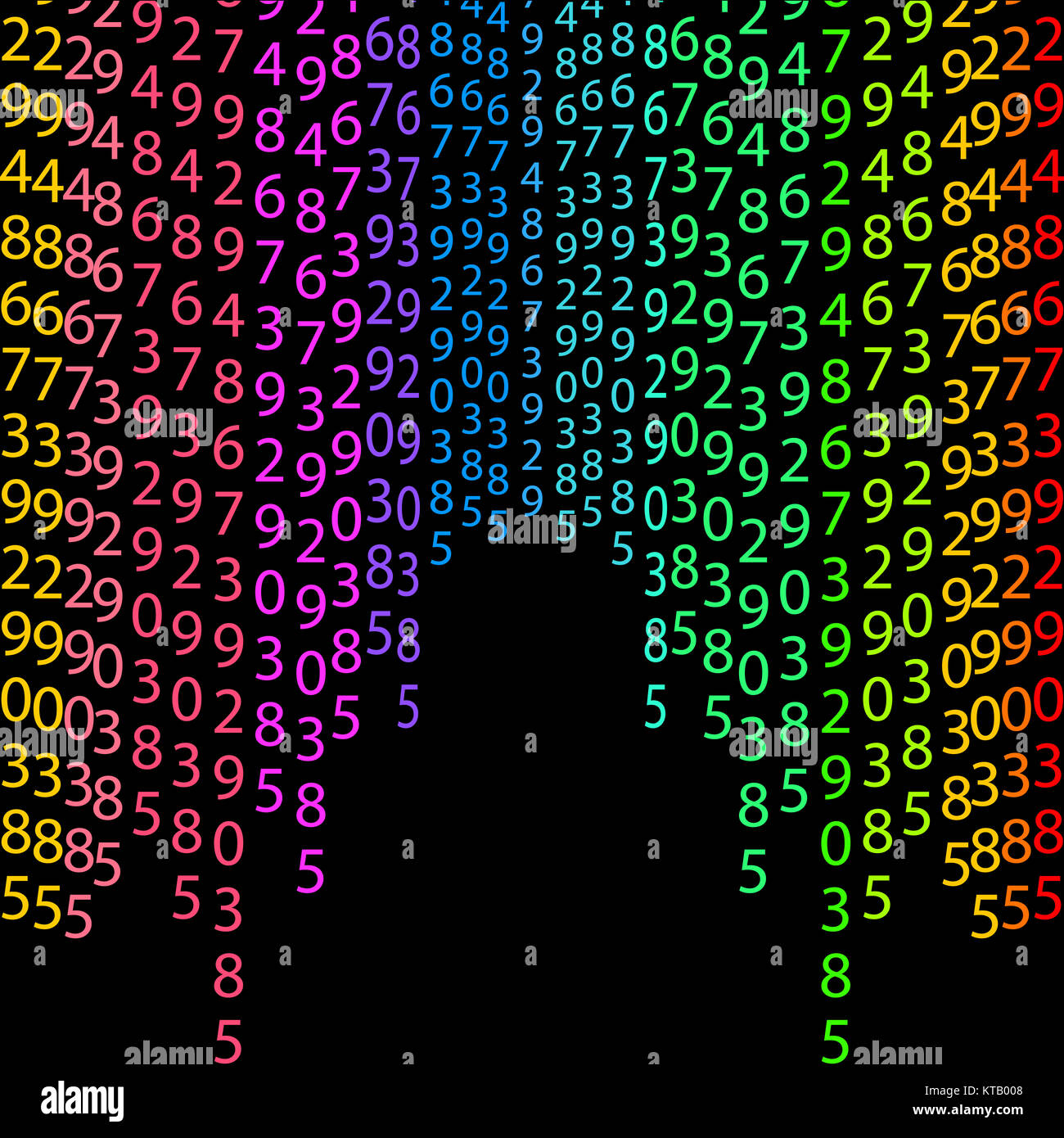 Matrix concept rainbow and black green background with digits on Stock ...