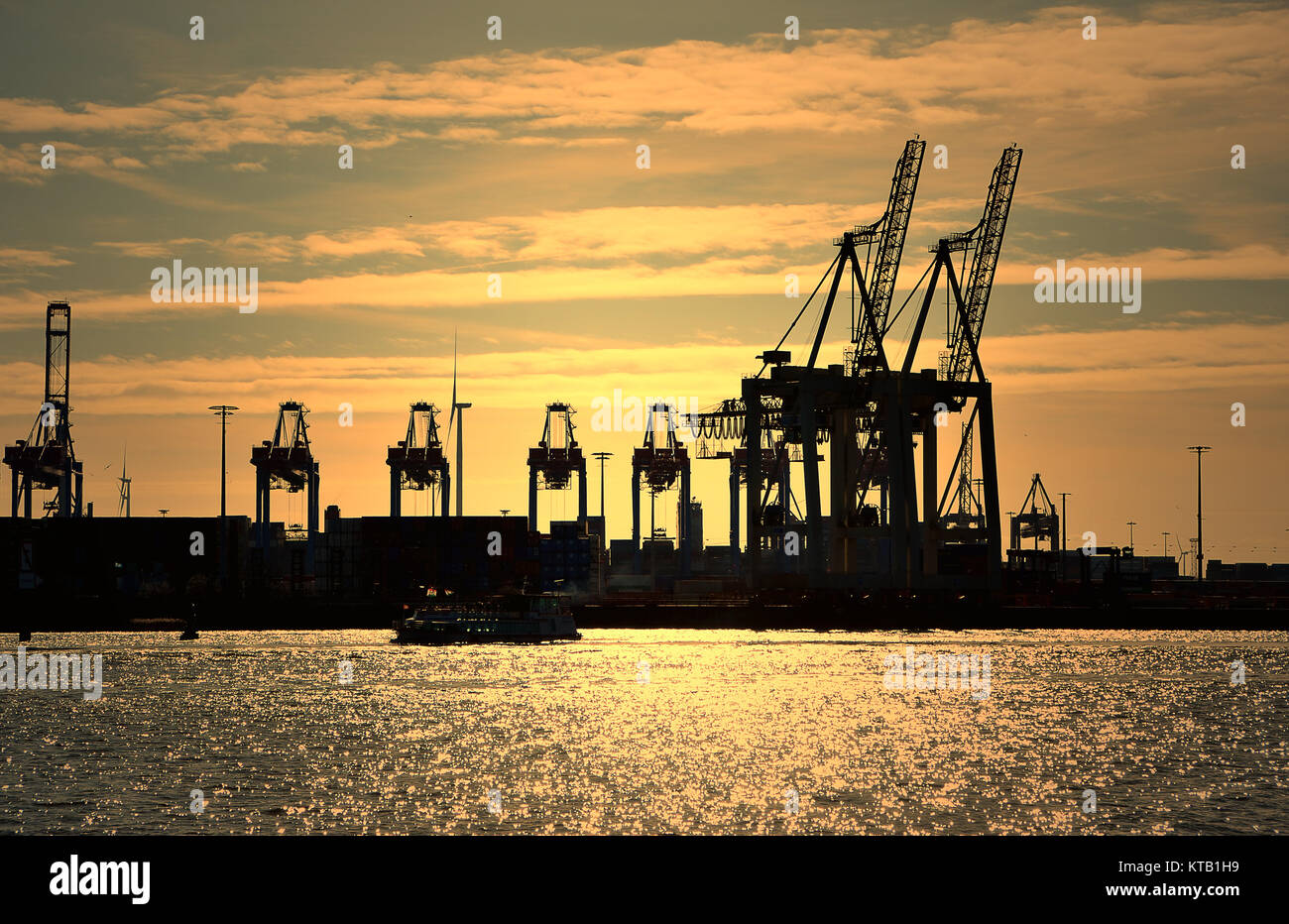 harbor cranes Stock Photo