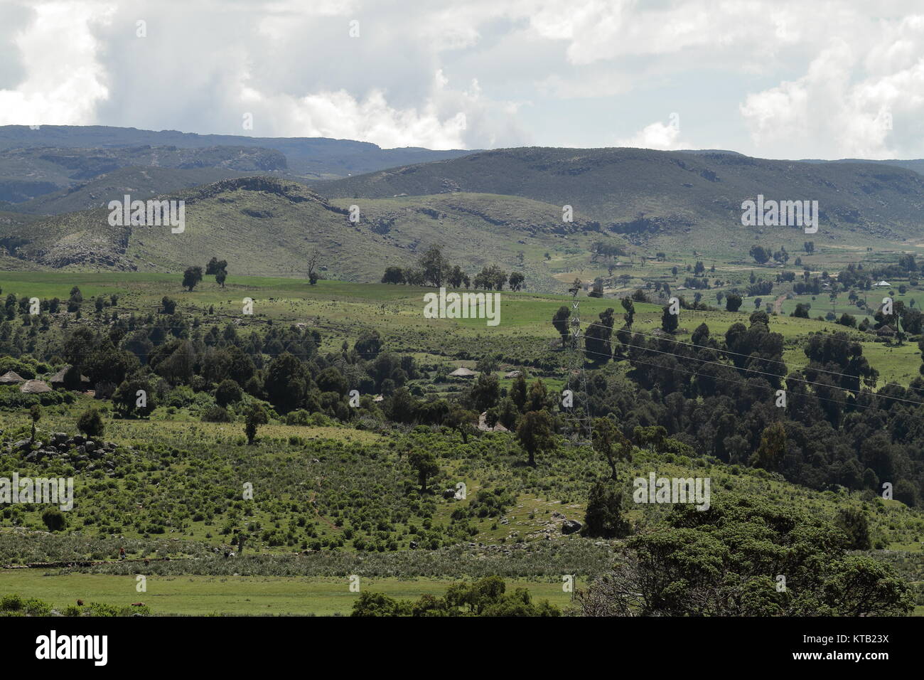 the landscape of the bale mountain national park in ethiopia Stock Photo