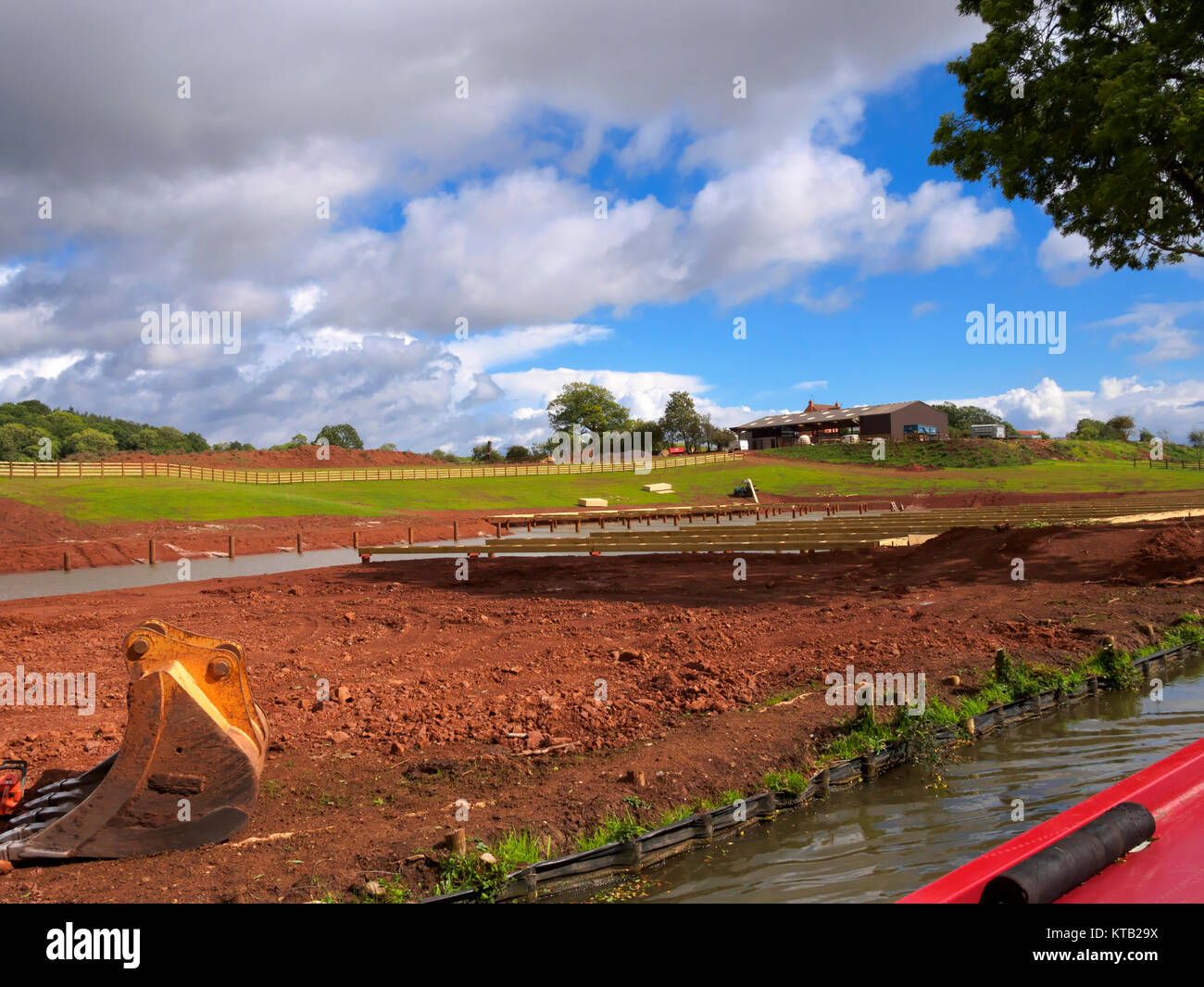 Construction of a new marina on the Stratford Canal Stock Photo