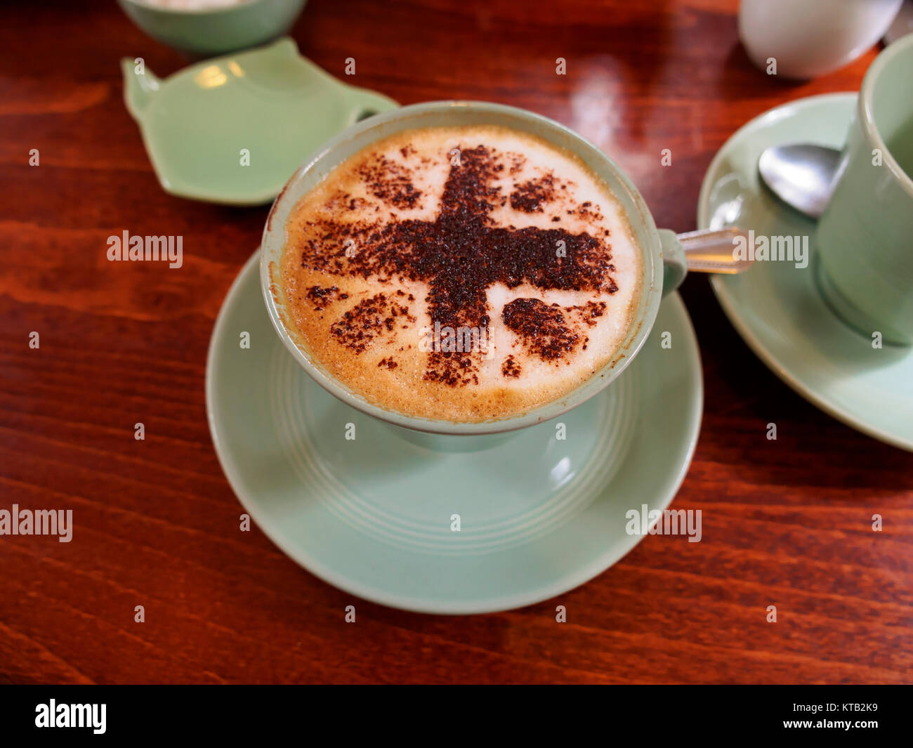 Cappuccino with a Union Jack theme Stock Photo