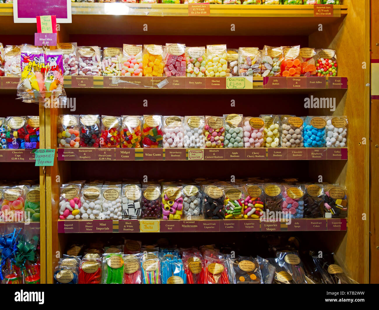 Sweet shop display, StratfordonAvon Stock Photo Alamy